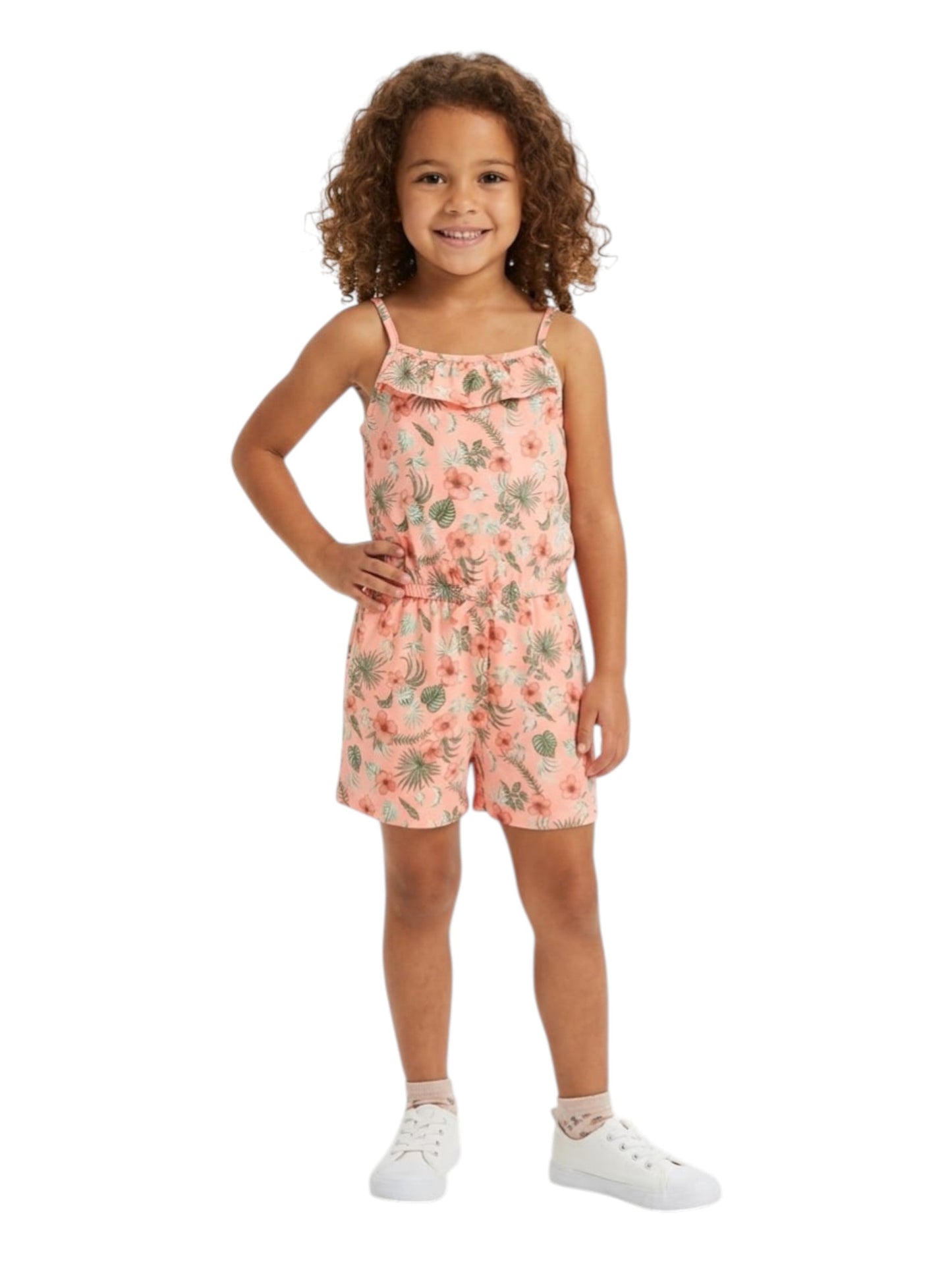 Kids Girl's Printed Jumpsuit,Light Peach