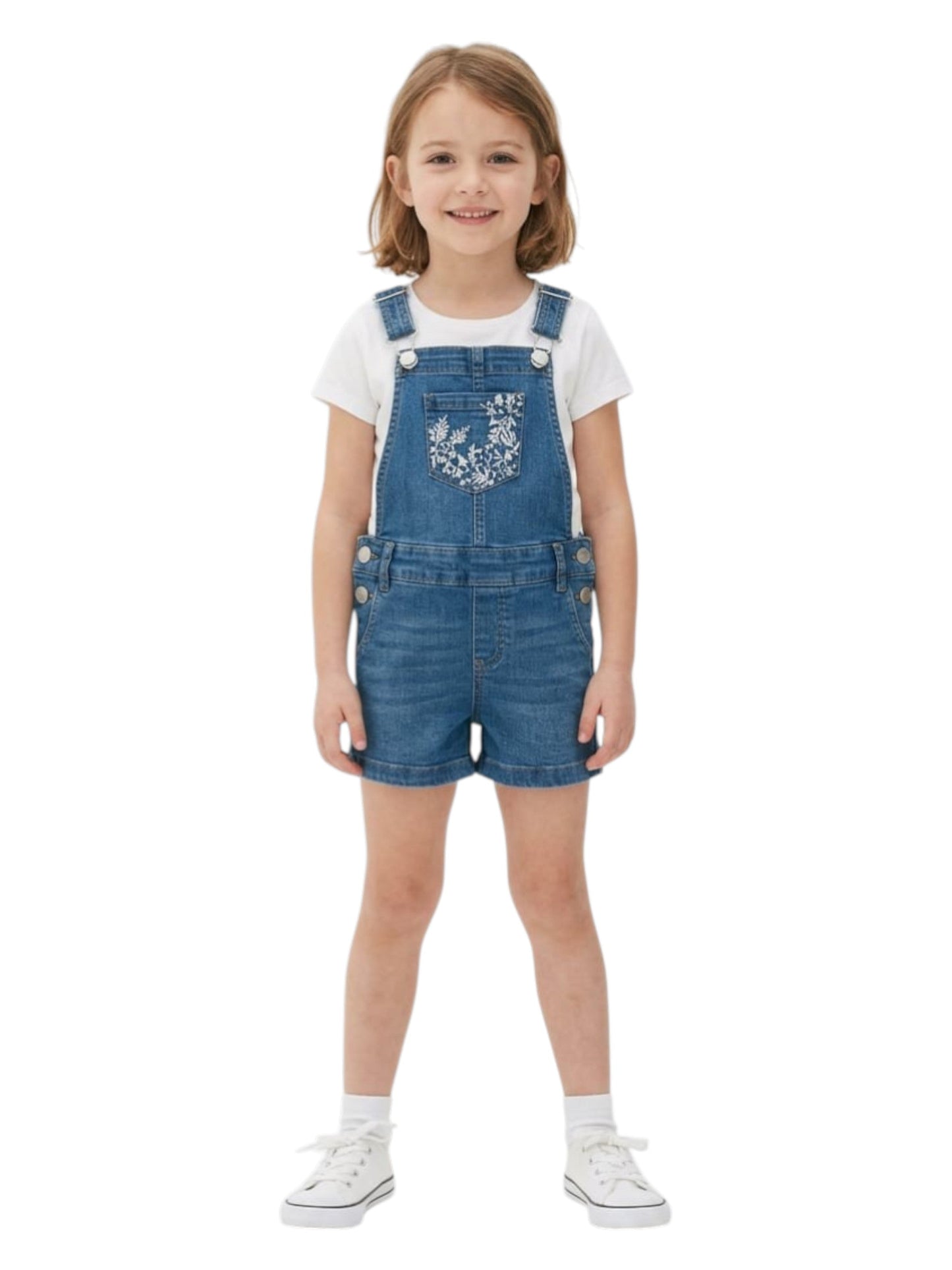 Kids Girl's Embroidered Jumpsuit,Blue