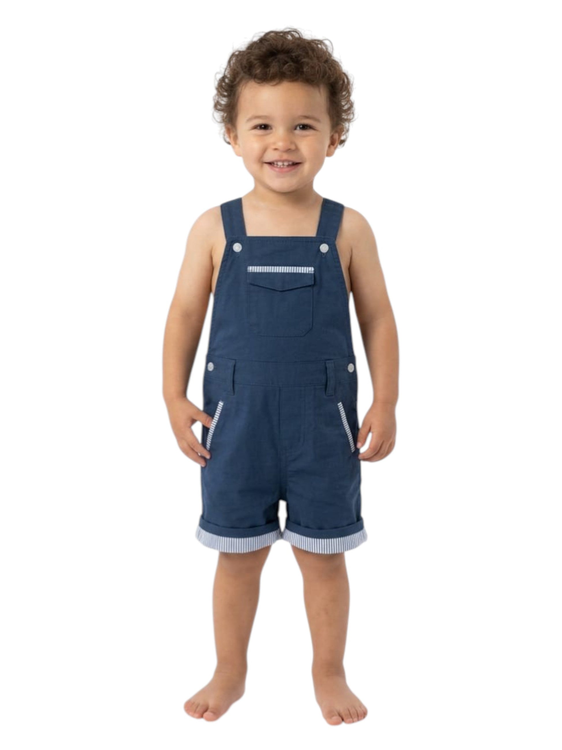 Kids Boy's Plain Jumpsuit,Navy
