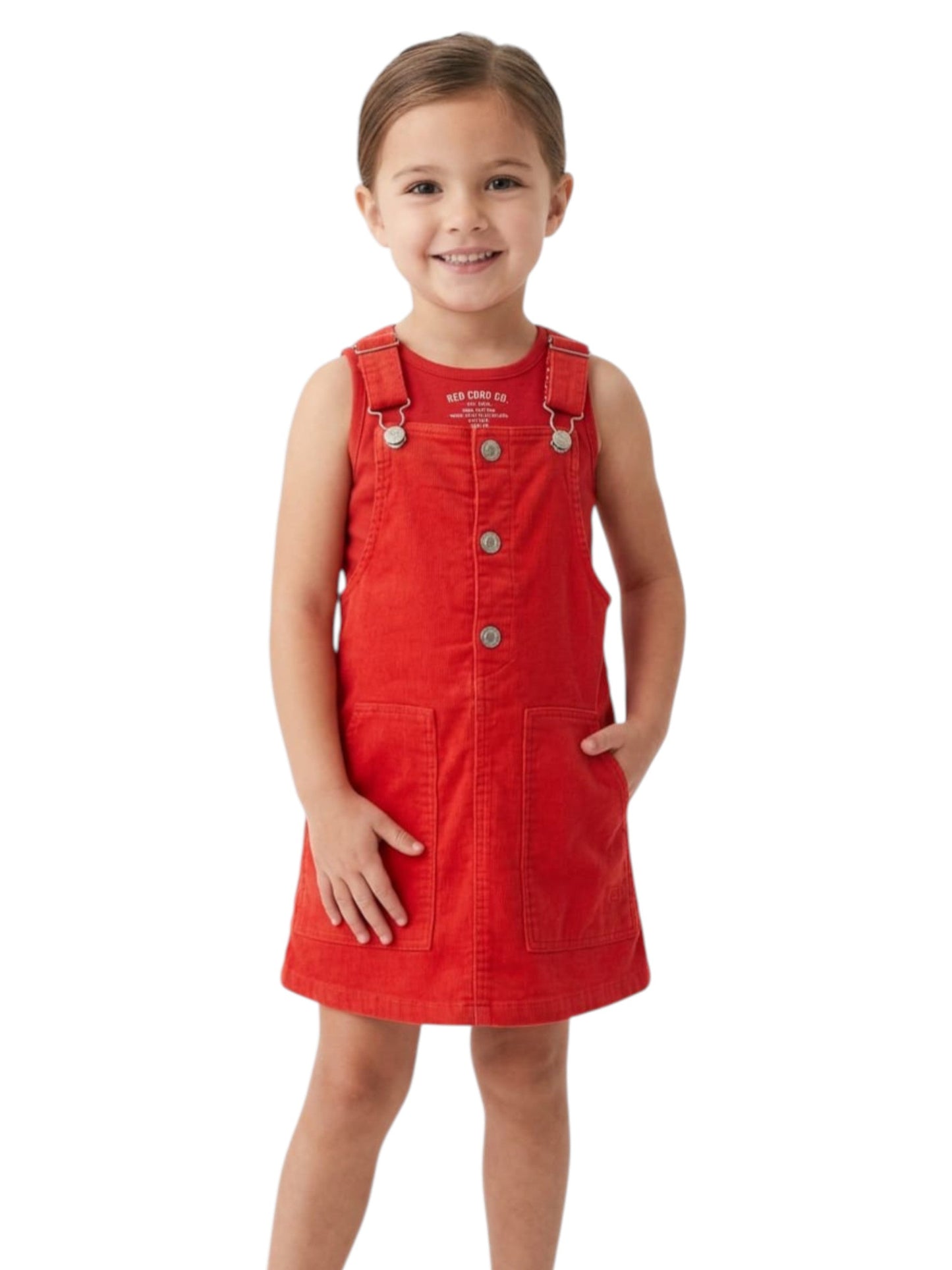 Kids Girl's Plain Dress,Red