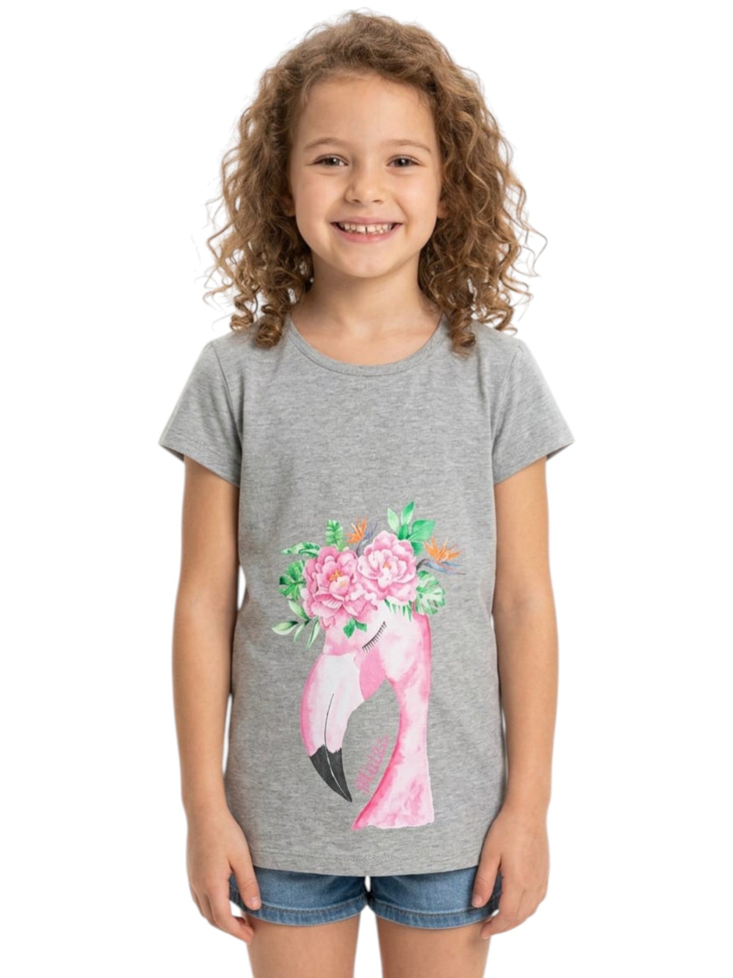 Kids Girl's Printed Top,Grey