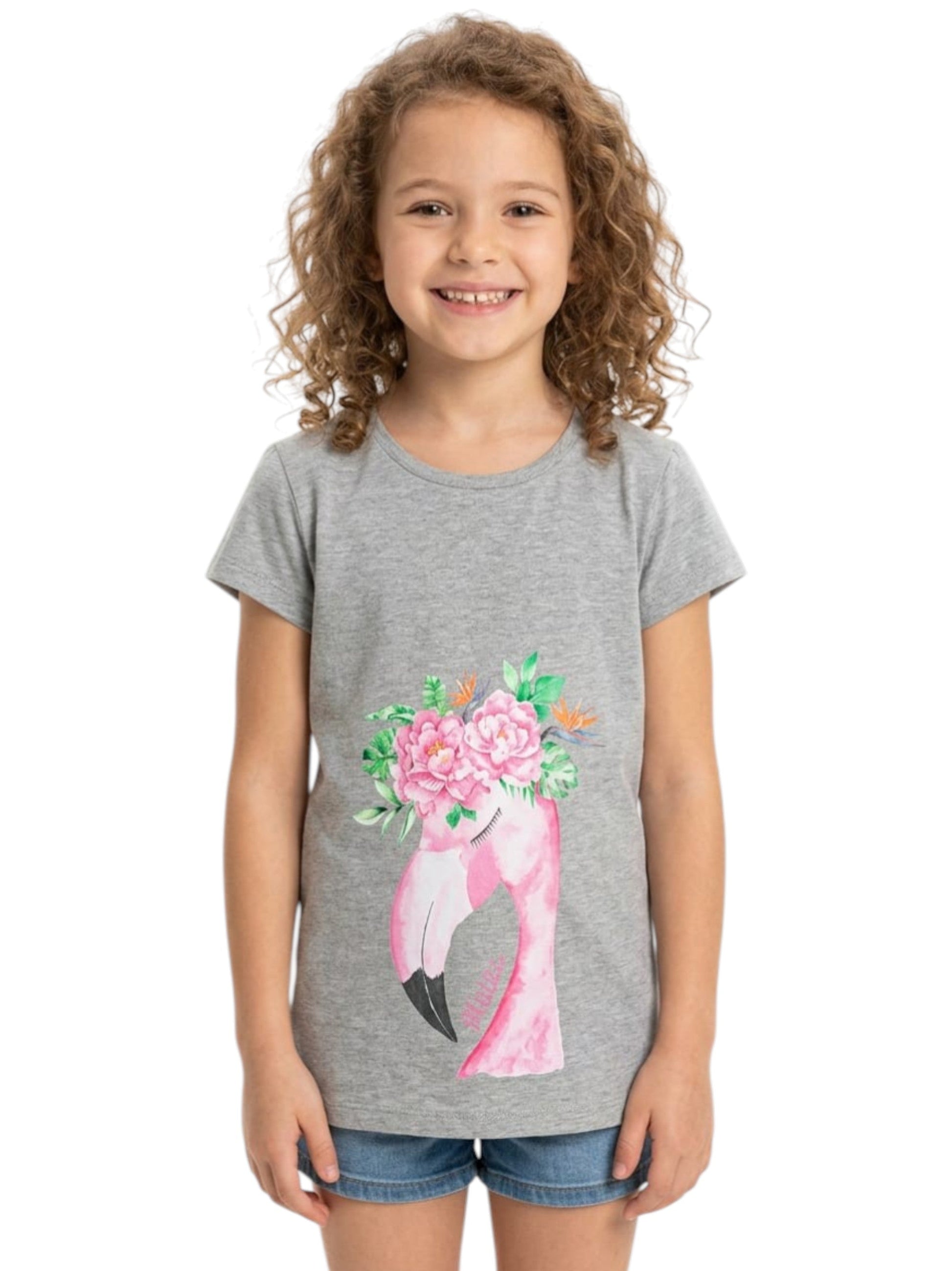 Kids Girl's Printed Top,Grey