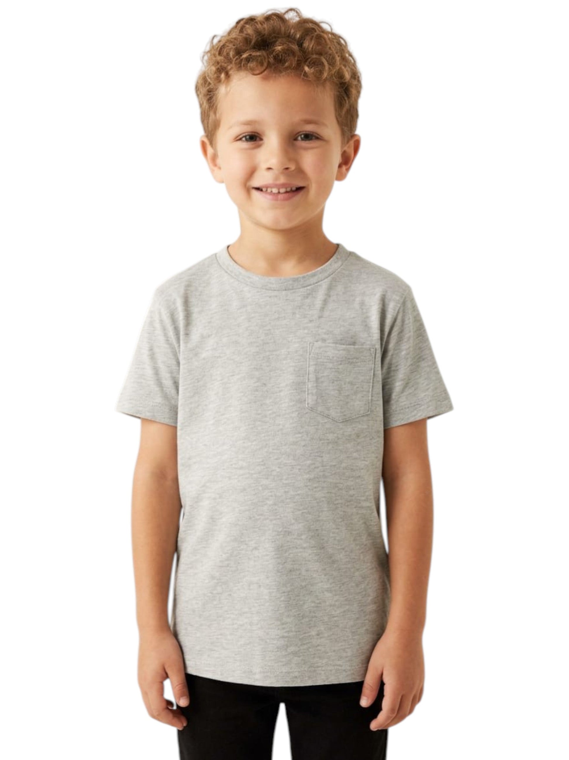 Kids Boy's Plain Top,Grey