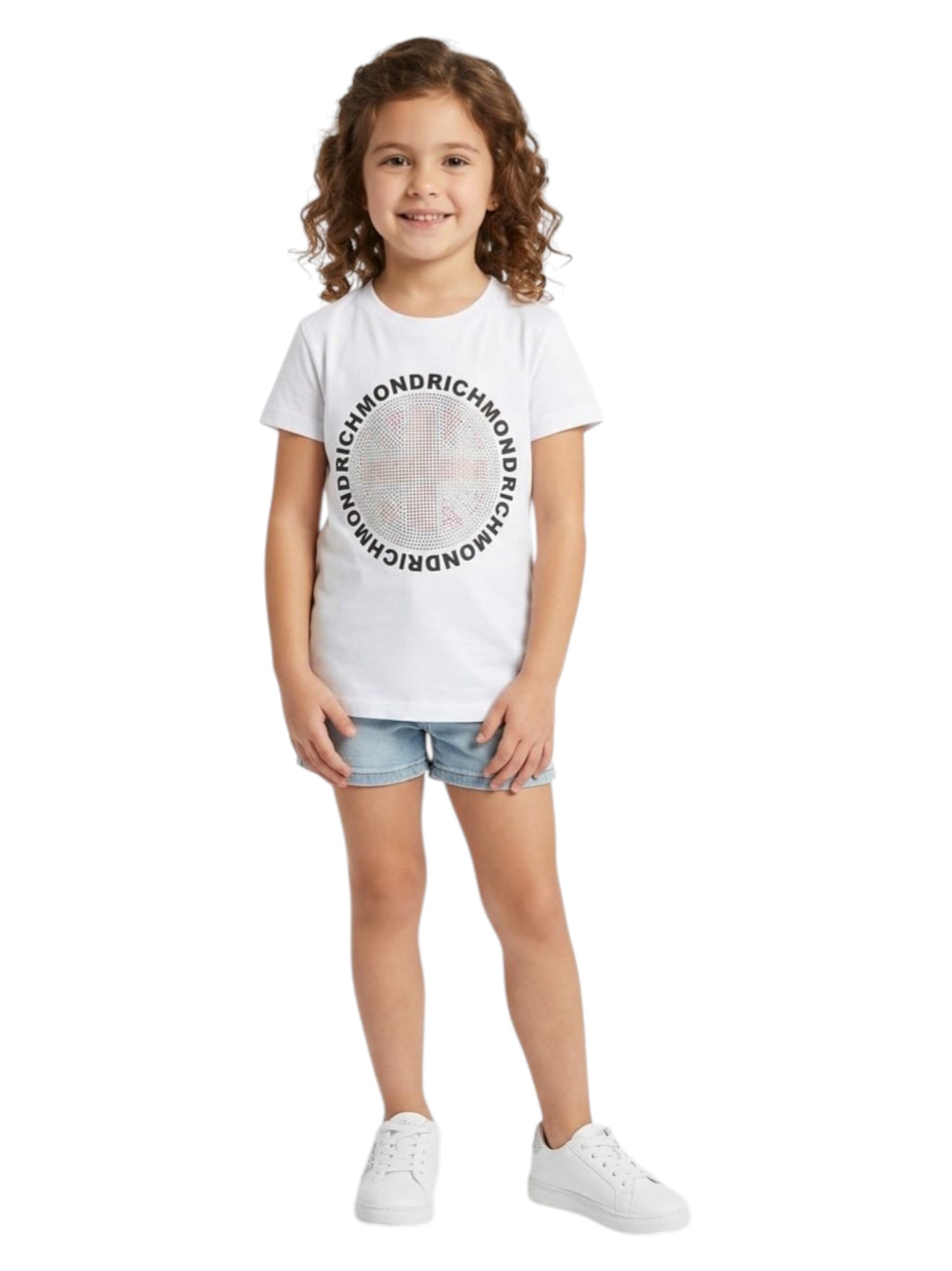 Kids Girl's Rhinestones Top,White