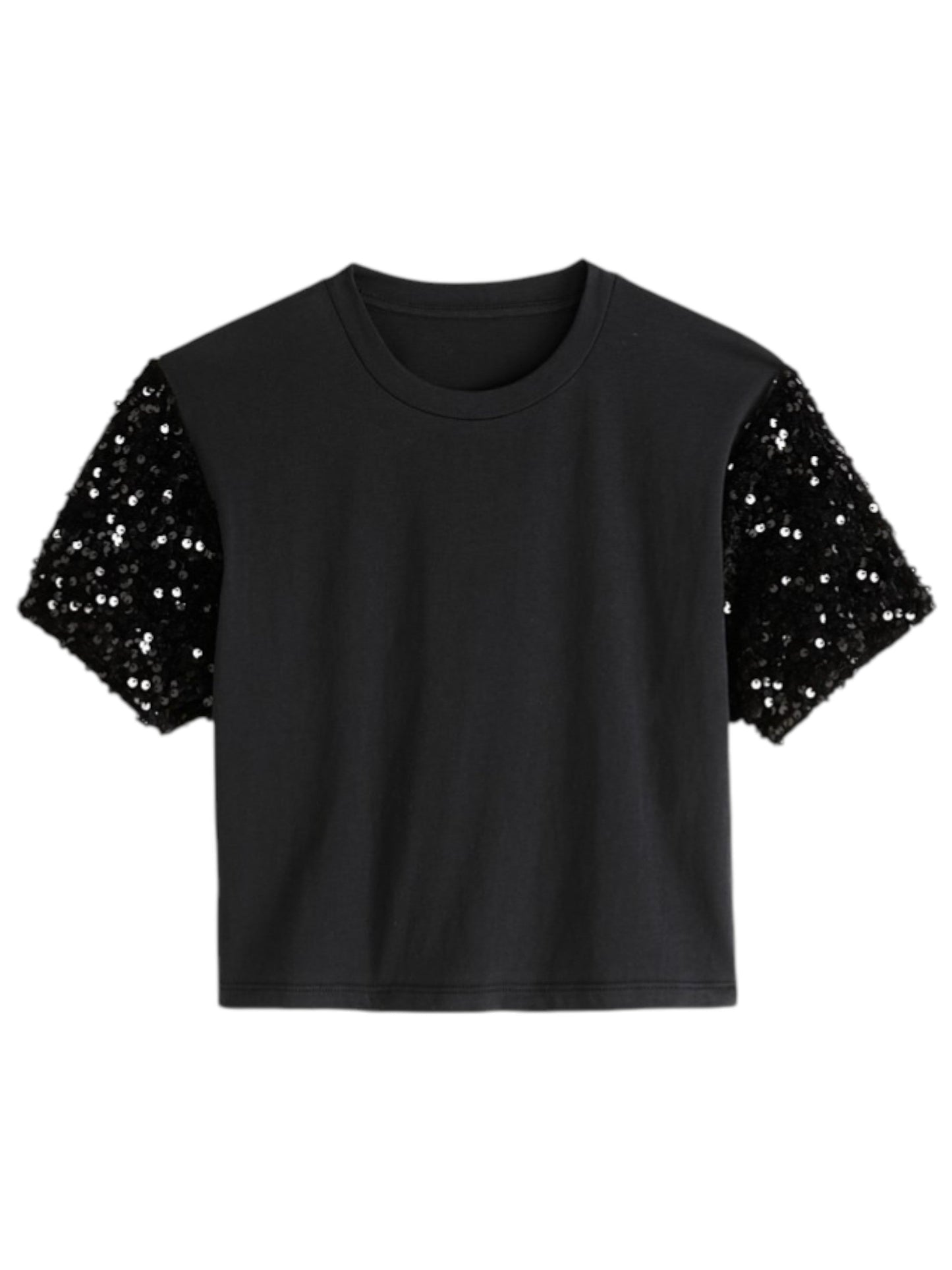 Kids Girl's Sequined Top,Black