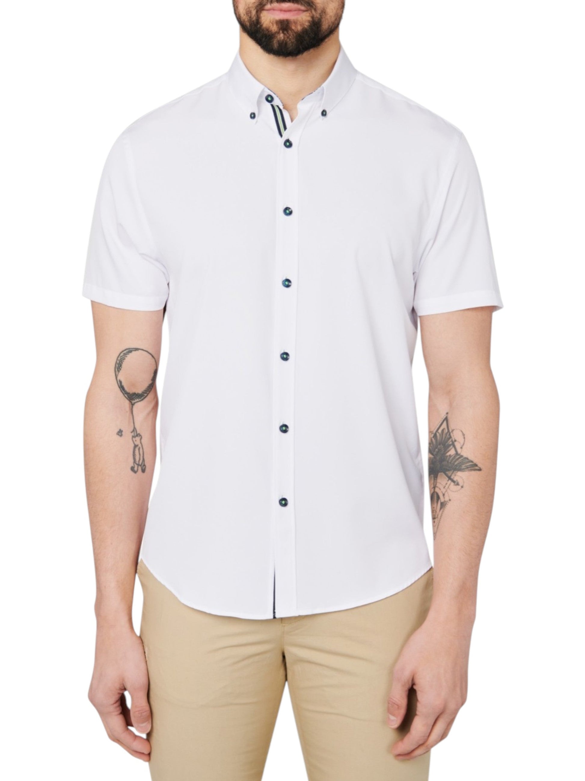 Men's Plain Dress Shirt,White