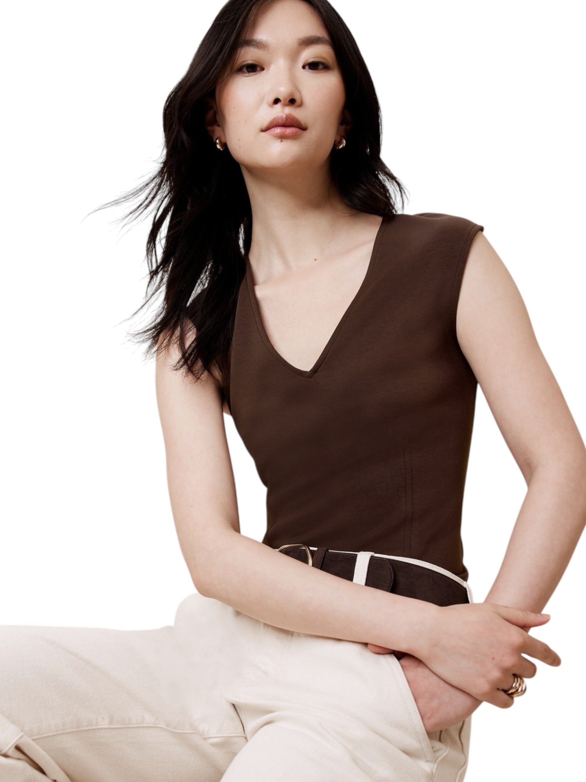 Women's Plain Top,Brown