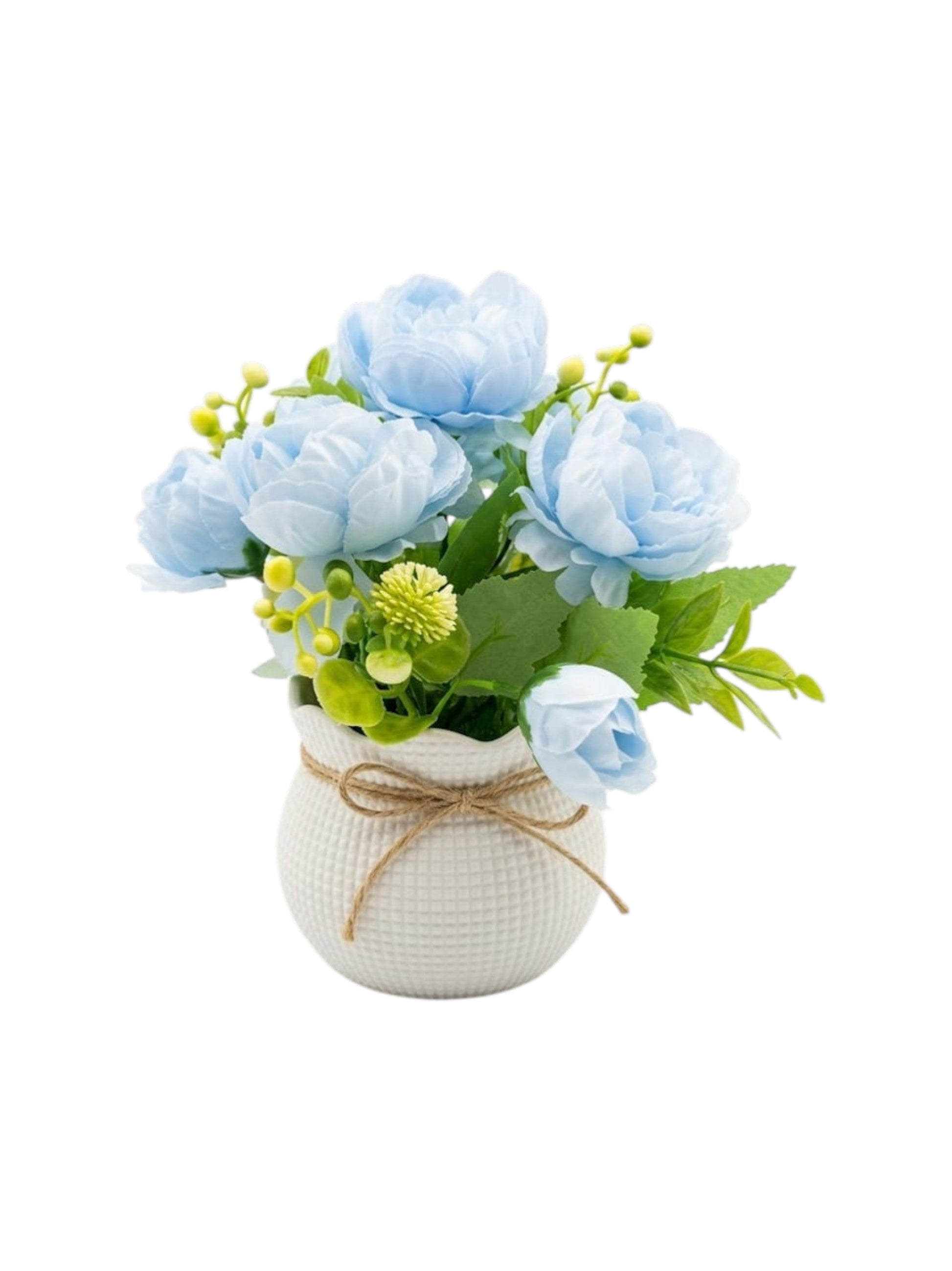 Artificial Light Blue Peonies