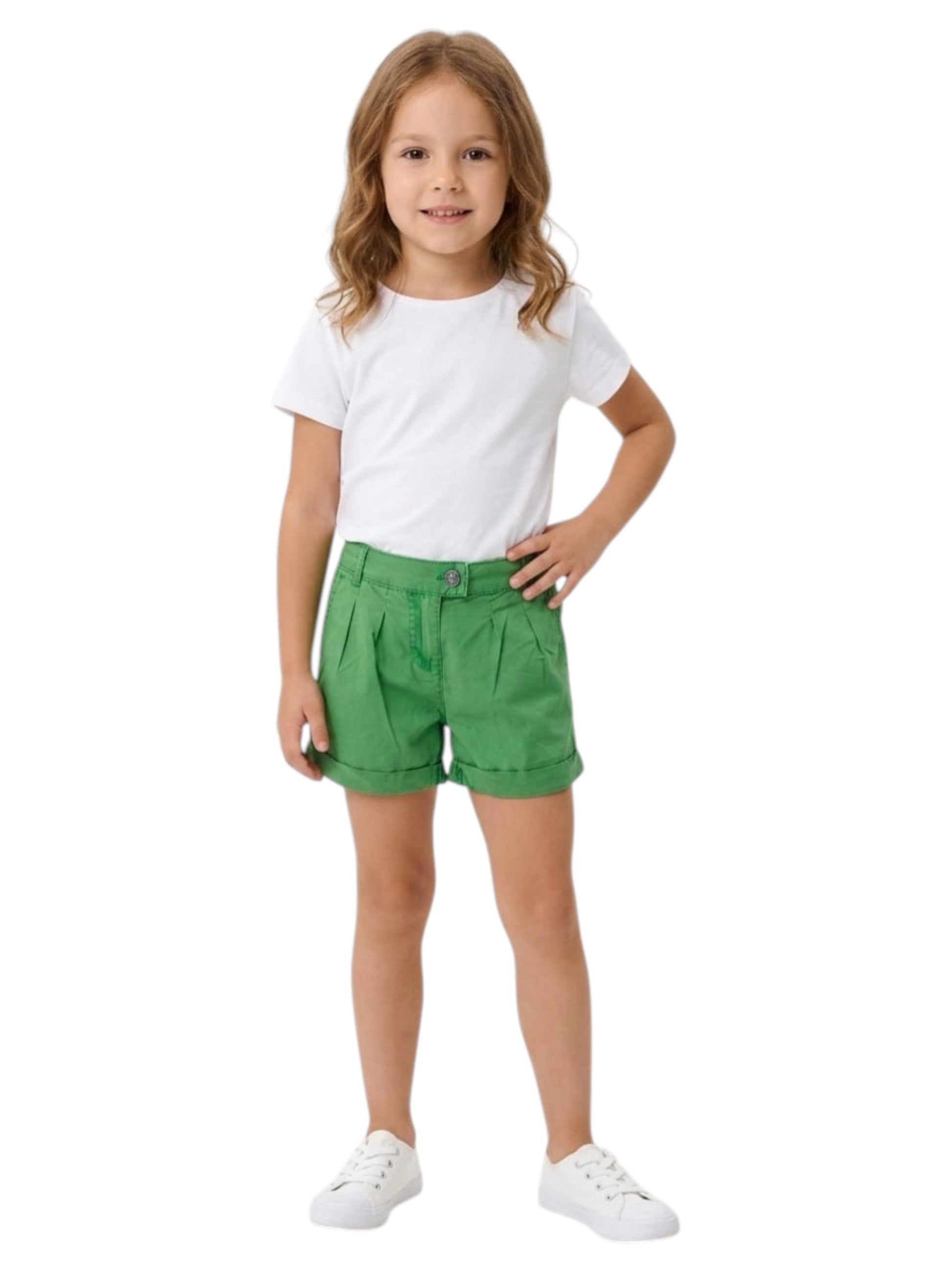 Kids Girl's Plain Short,Green
