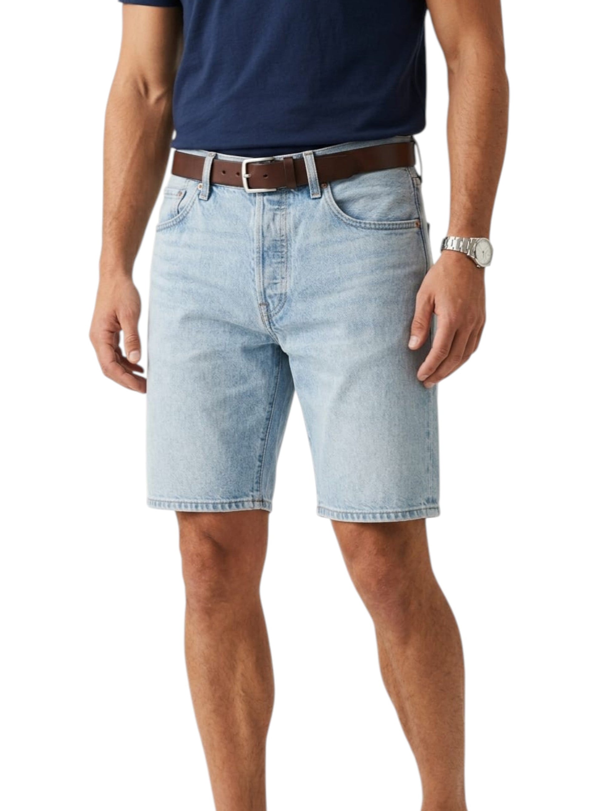 Men's Plain Jeans Short,Blue