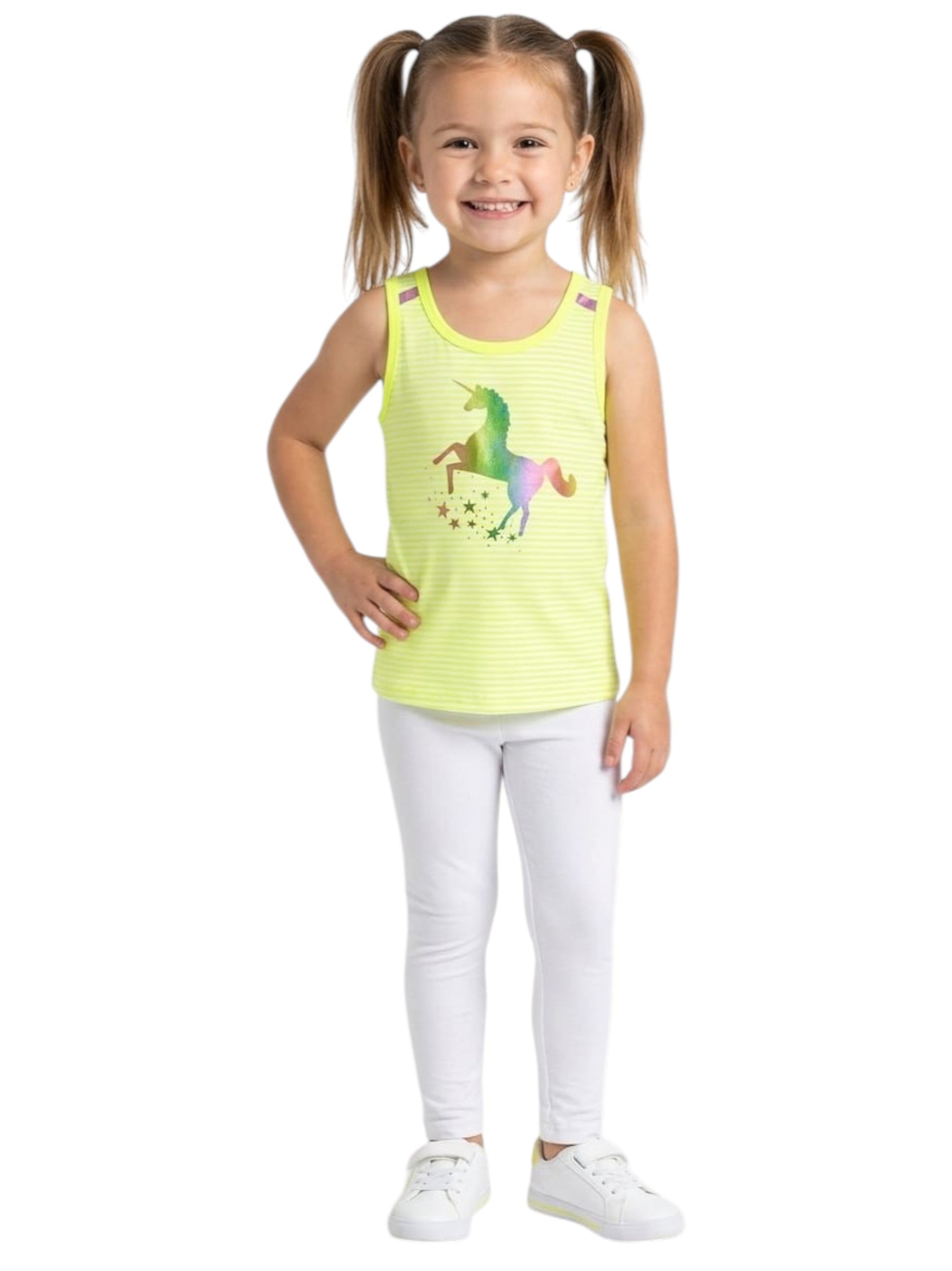 Kids Girl's Striped Printed Top,Light Green
