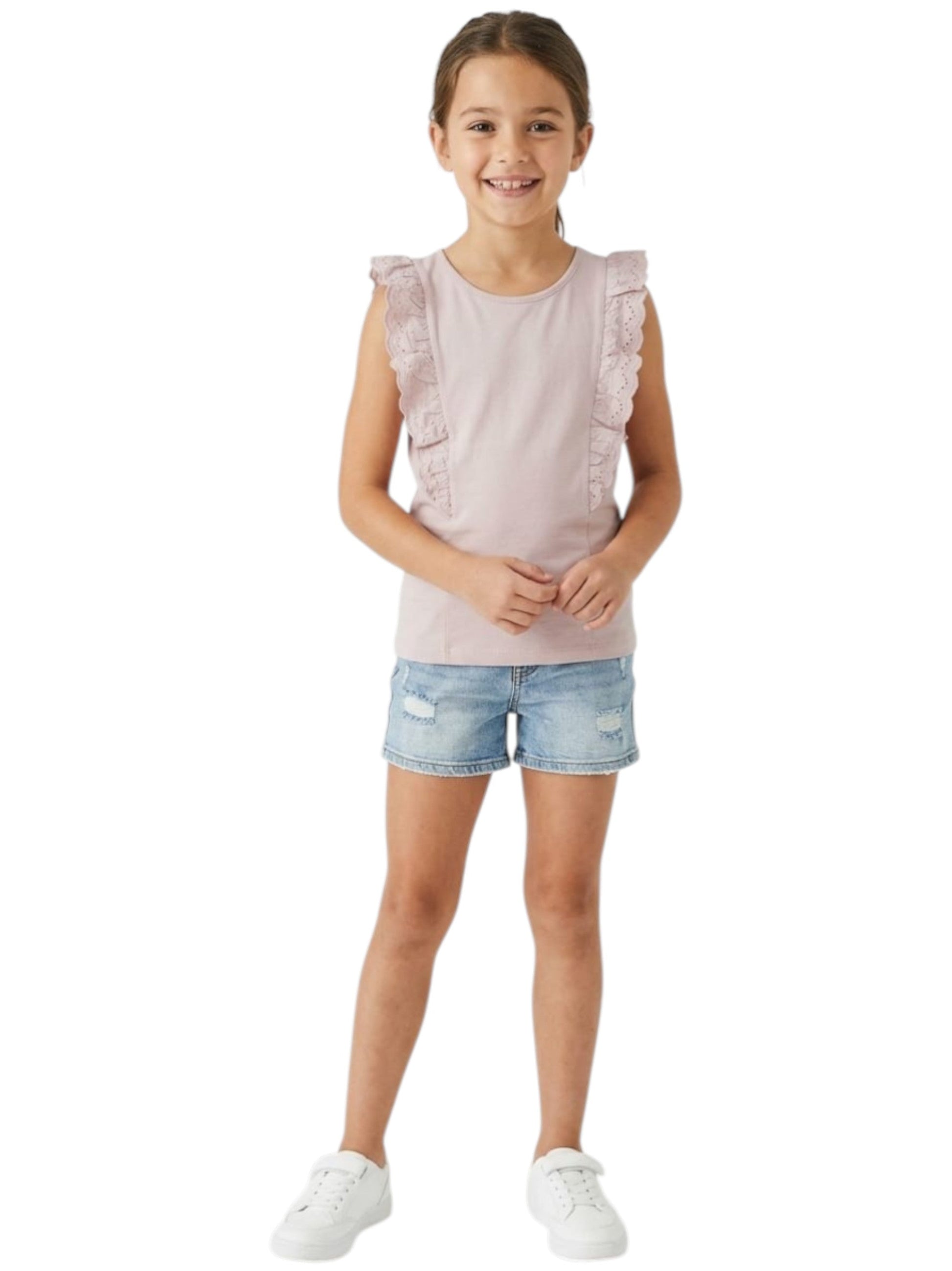 Kids Girl's Plain Top,Dusty Rose