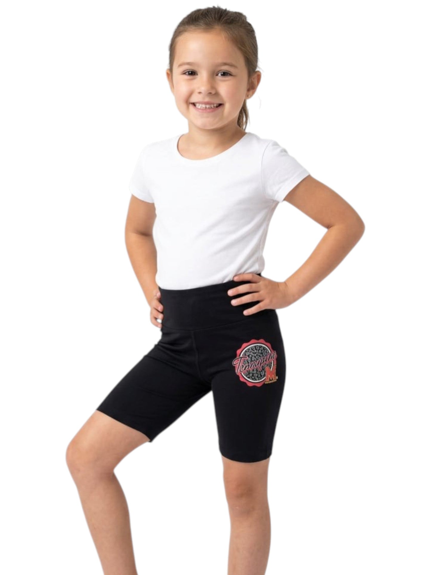 Kids Girl's Printed Sport Short,Black