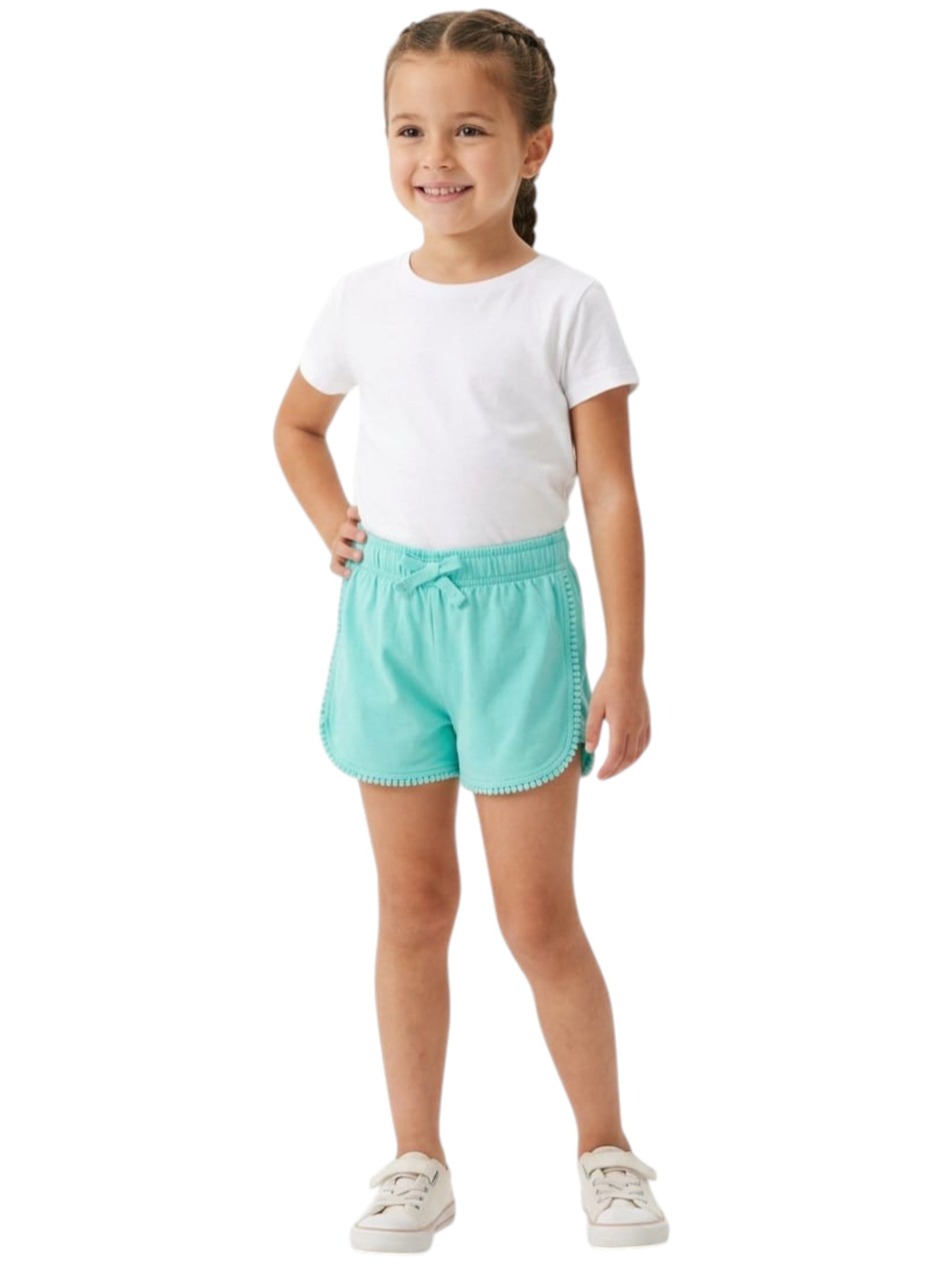 Kids Girl's Plain Short,Aqua