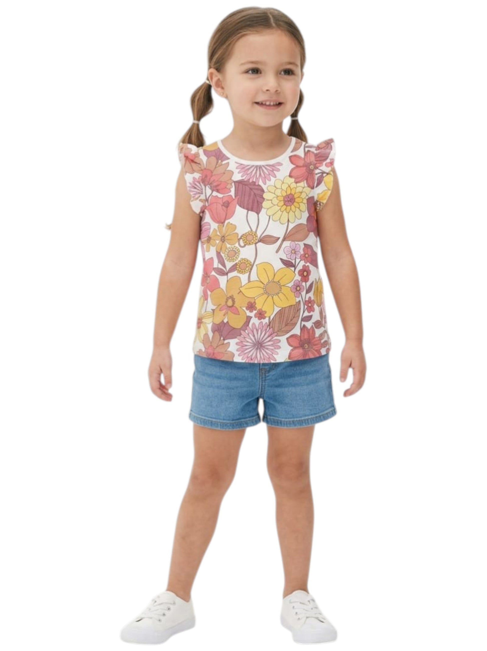 Kids Girl's Floral Printed Top,Multi