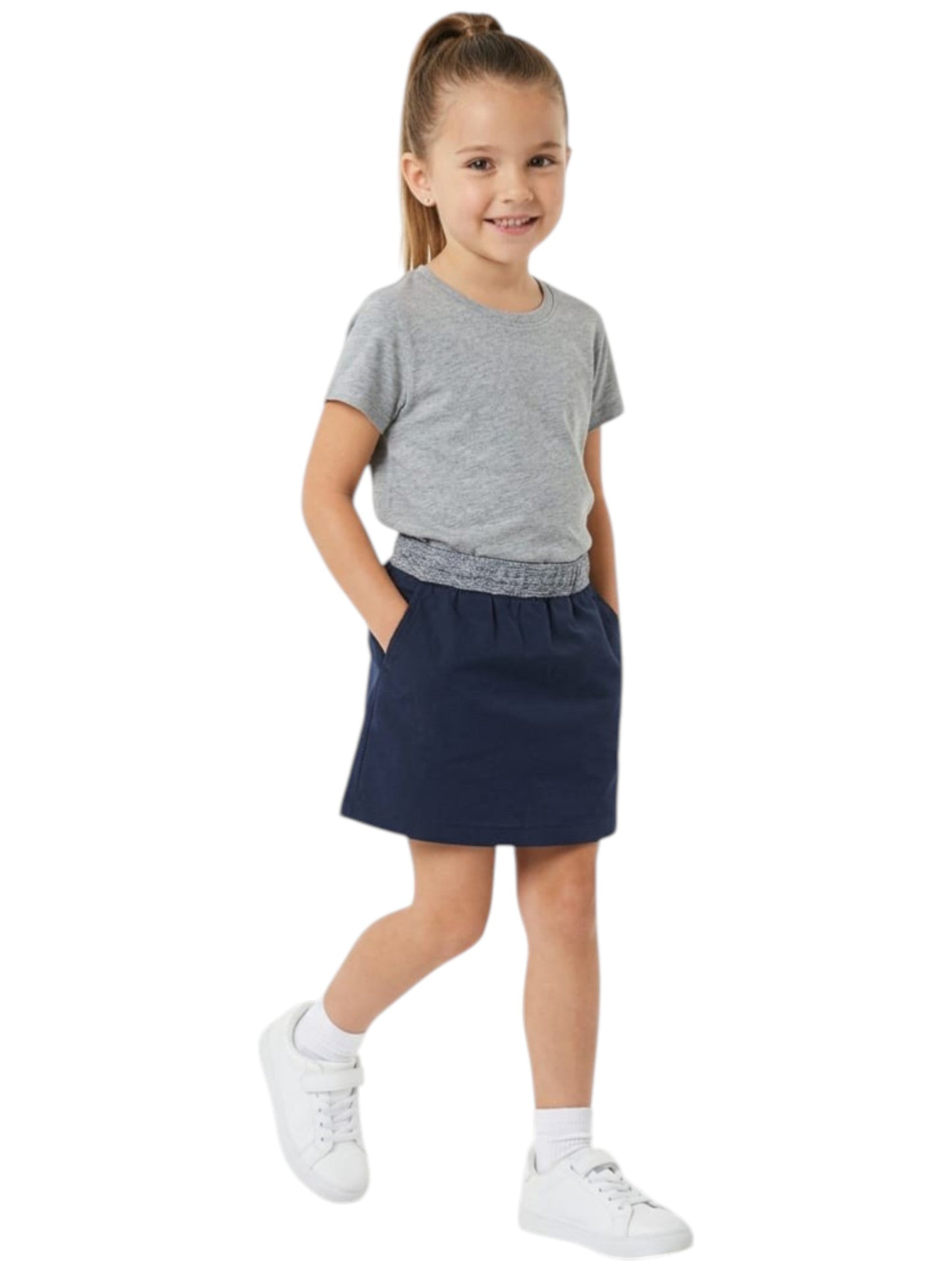 Kids Girl's Plain Skirt,Navy