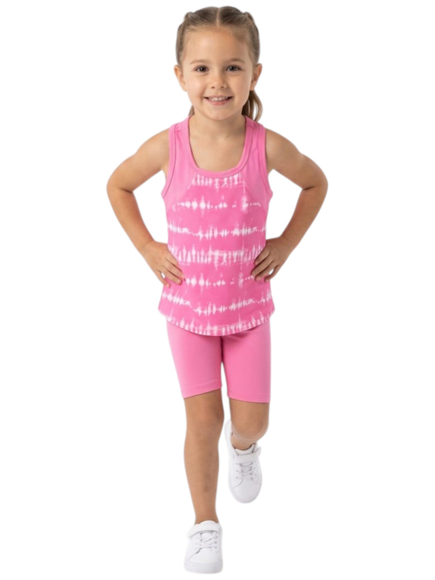 Kids Girl's White Printed Top,Pink