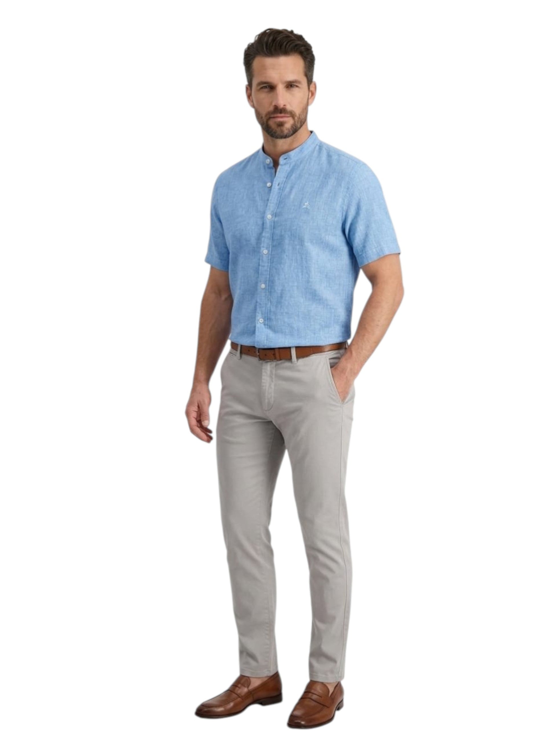 Men's Plain Heather Dress Shirt,Blue