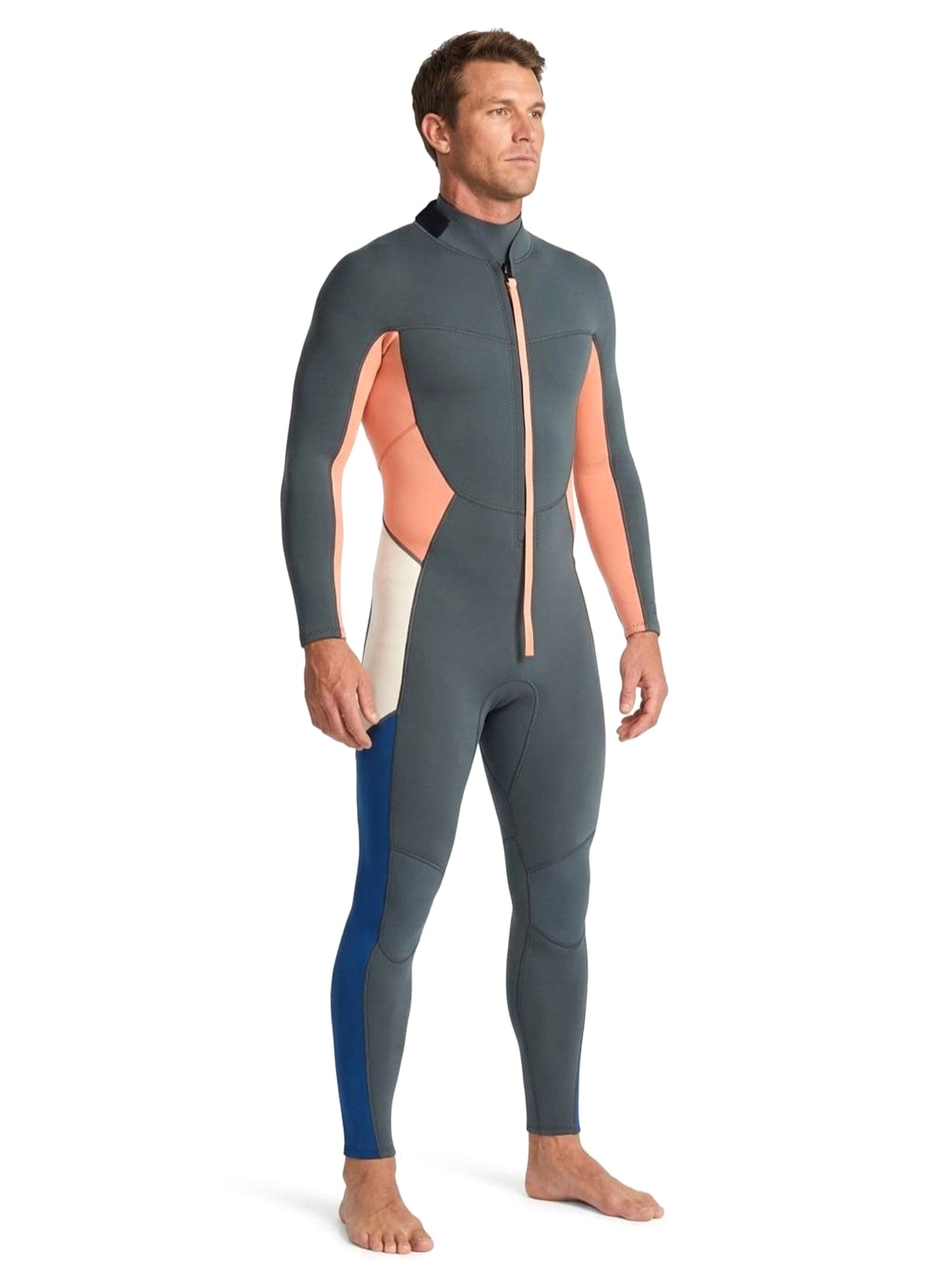 Men's Colorblocked Wetsuit Jumpsuit,Grey
