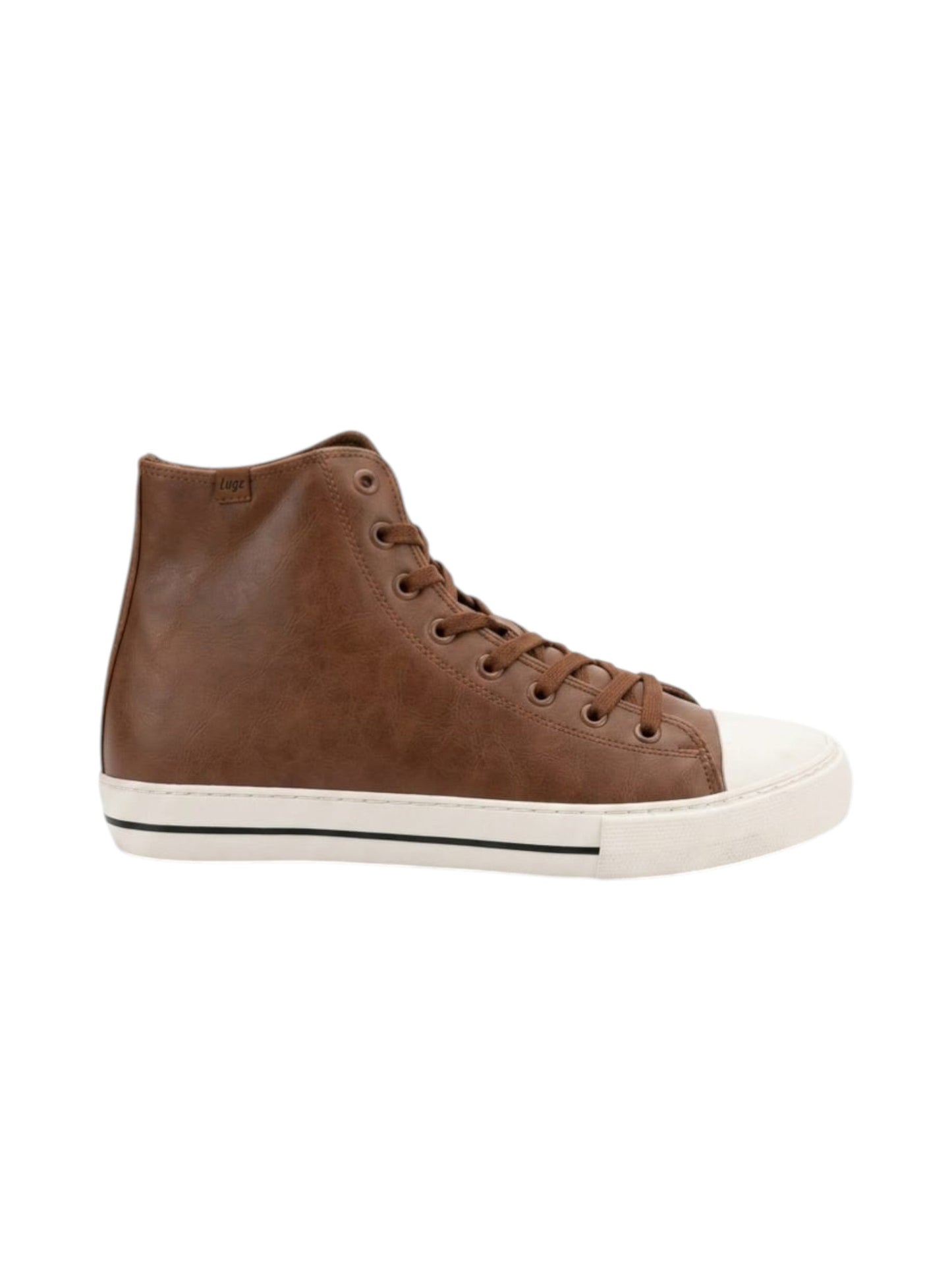 Men's Plain High Top Shoes,Brown