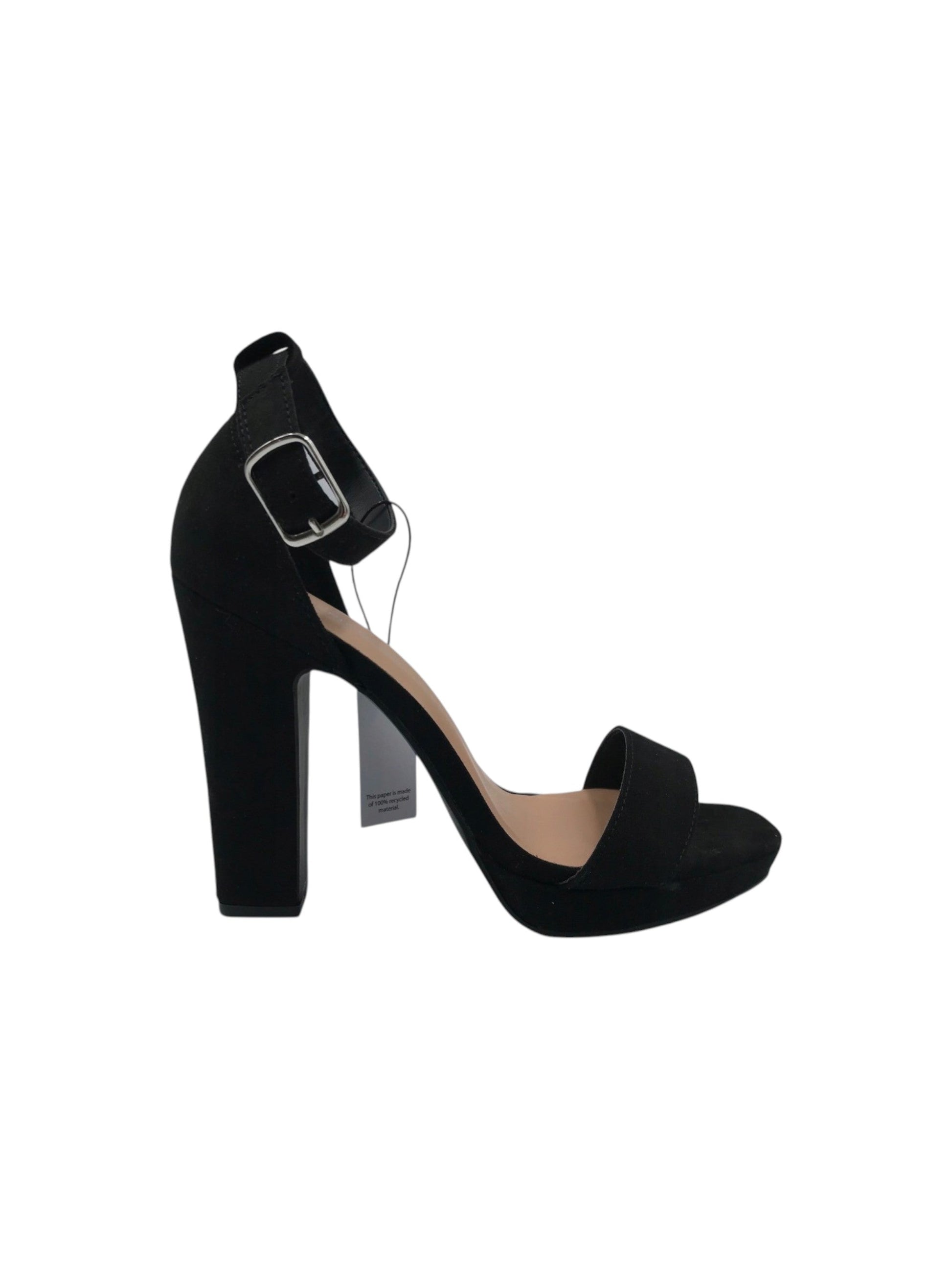 Women's Plain Heeled Shoes,Black