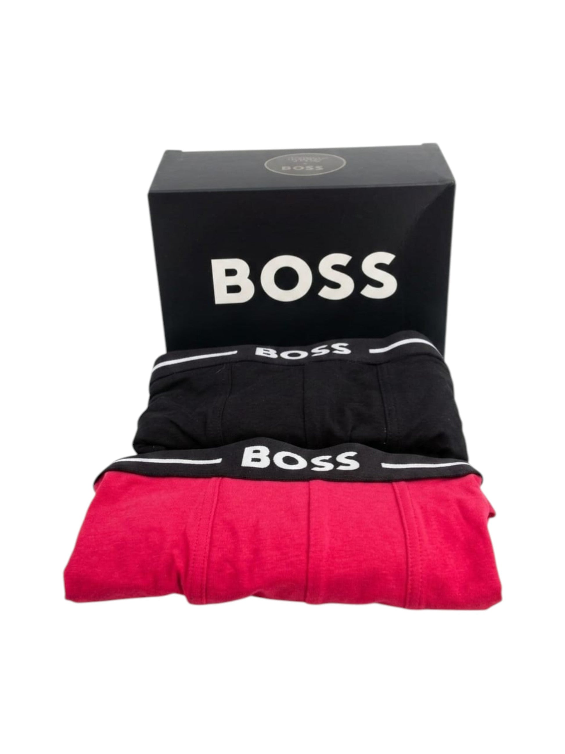 Men's Plain Boxer Set 2Pieces,Red/Black