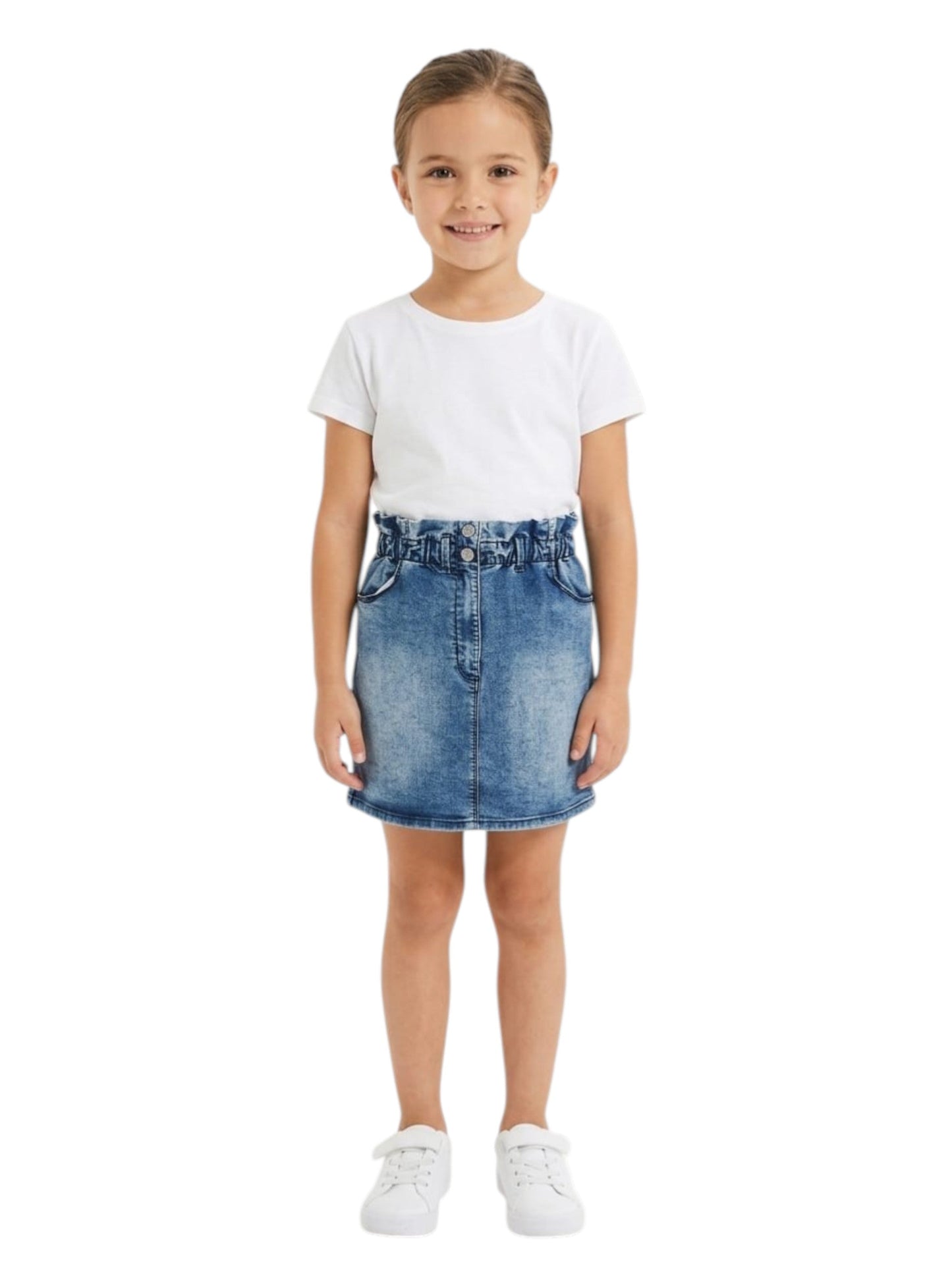 Kids Girl's Plain Jeans Skirt,Blue