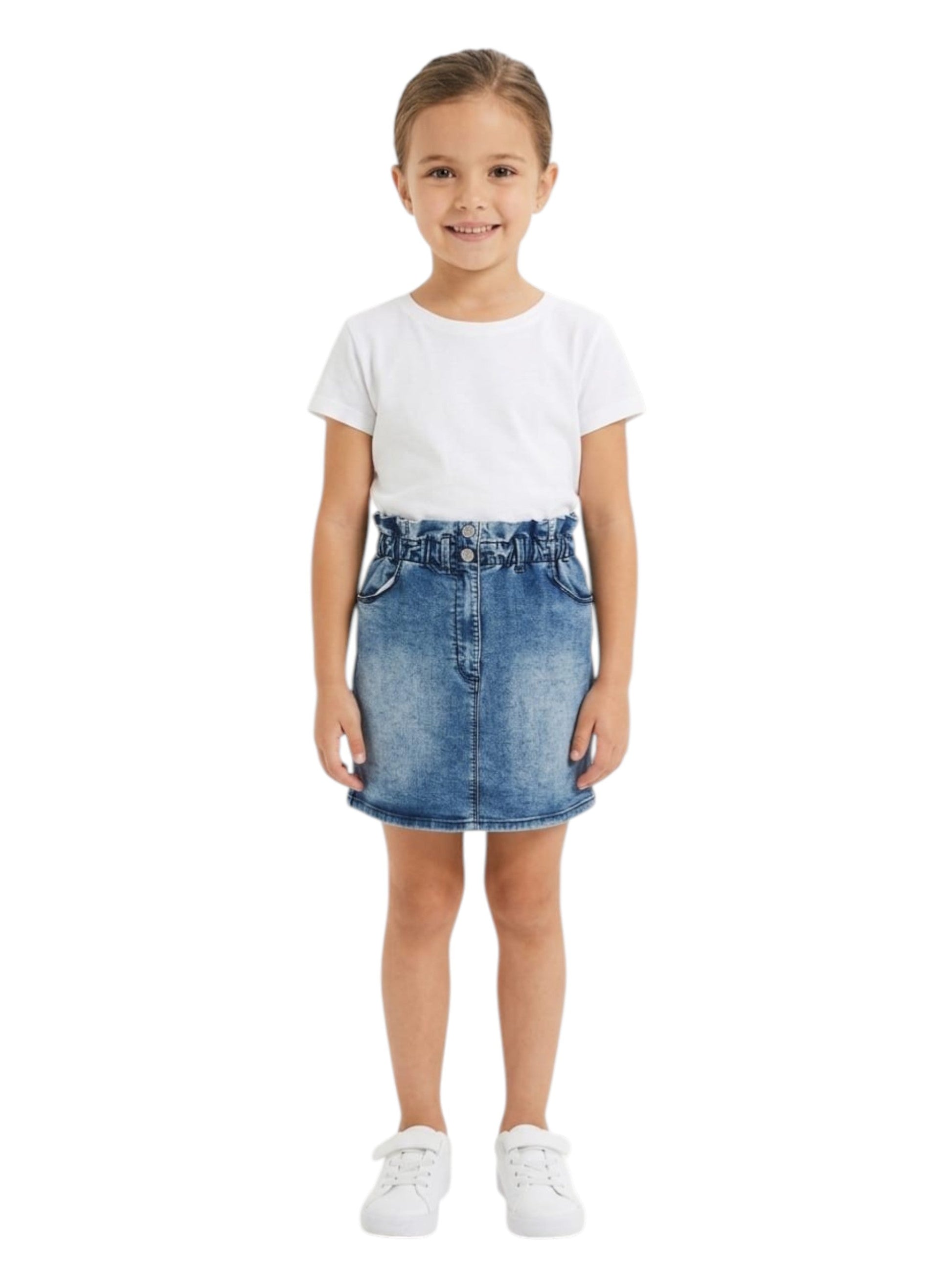Kids Girl's Plain Jeans Skirt,Blue