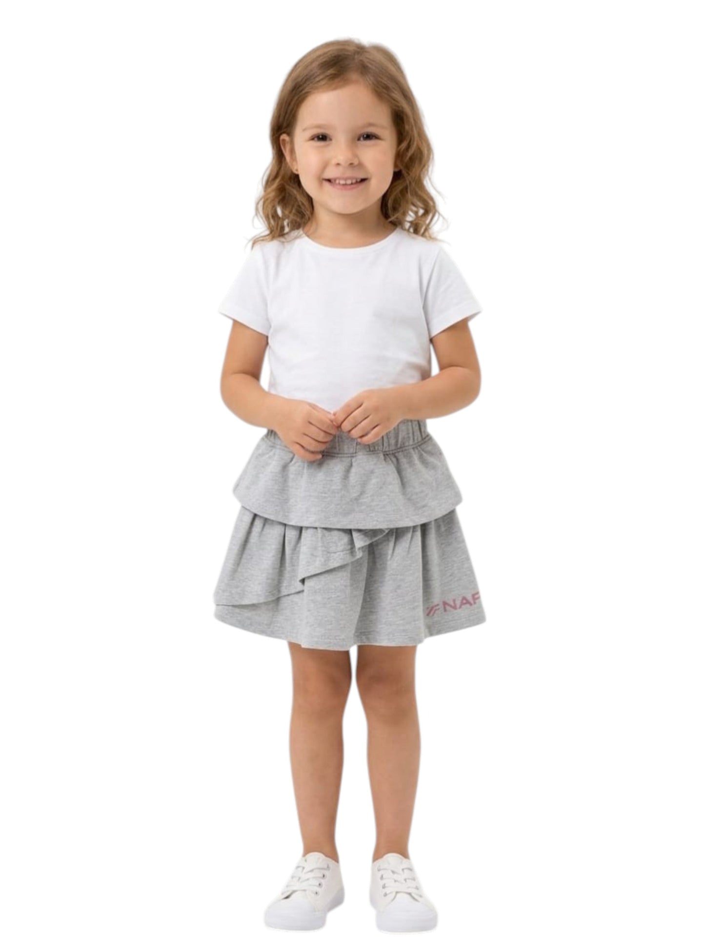 Kids Girl's Ruffled Skirt,Grey