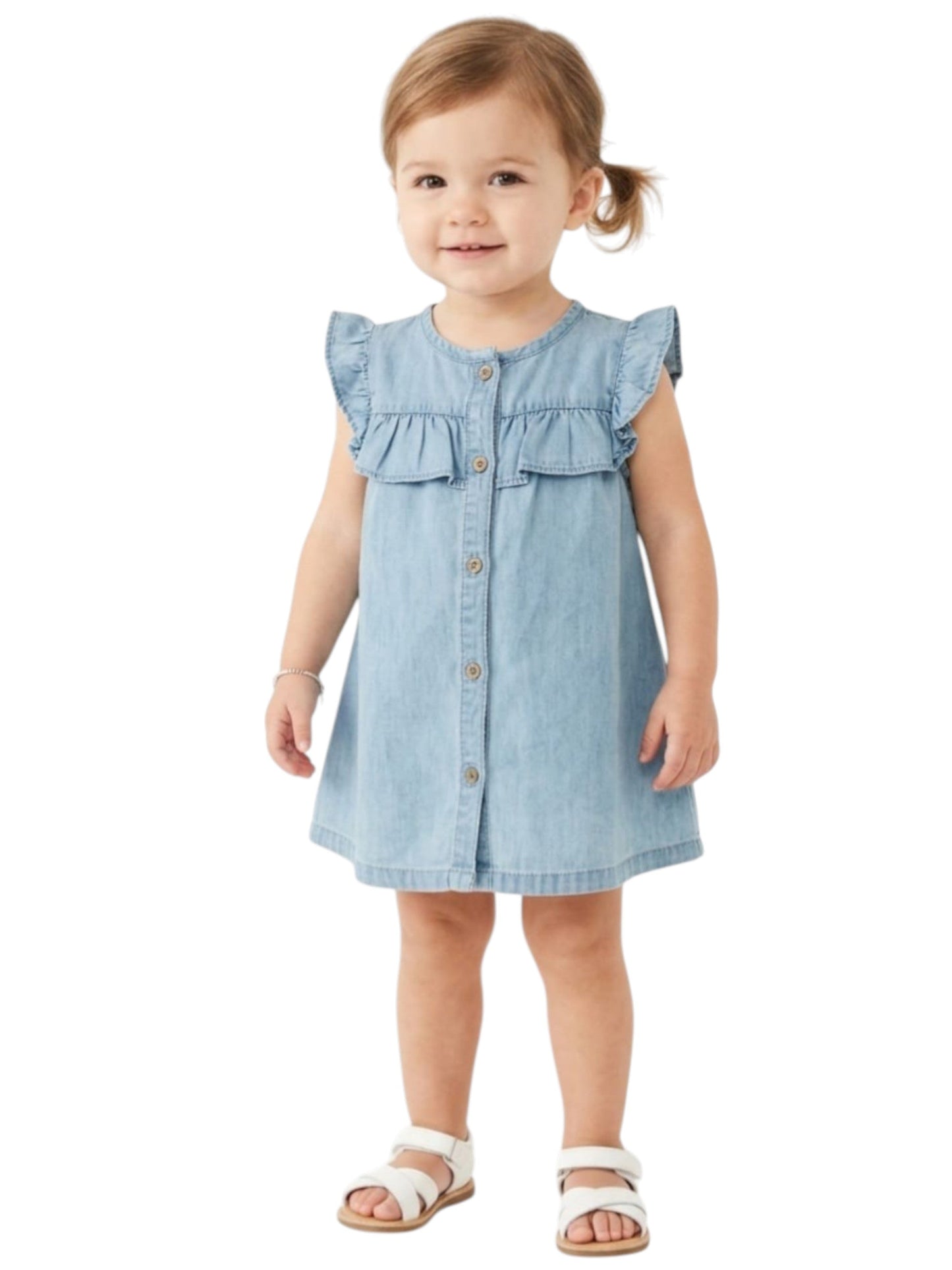 Kids Girl's Plain Dress,Jeans Blue