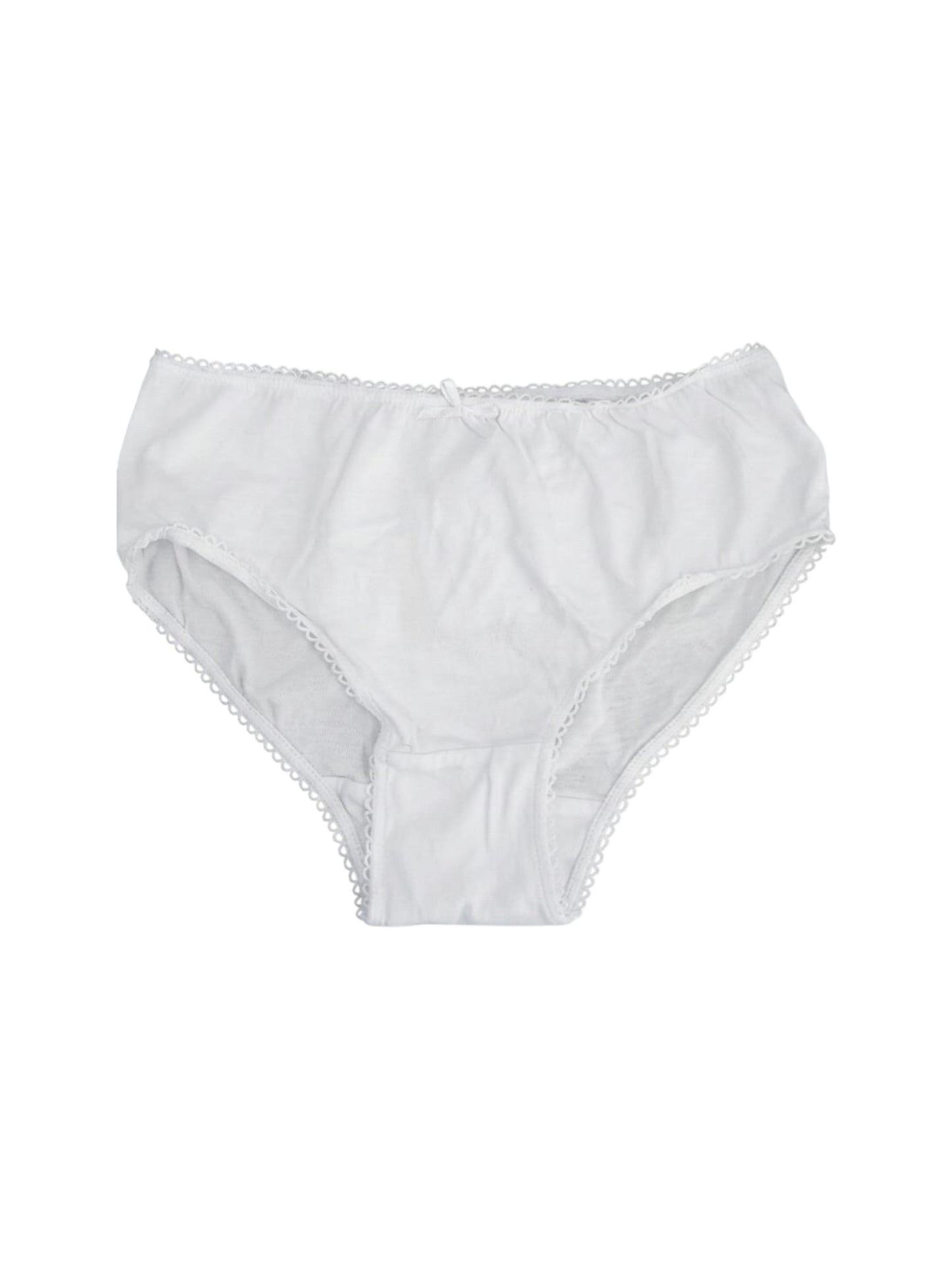 Kids Girl's Plain Brief,White