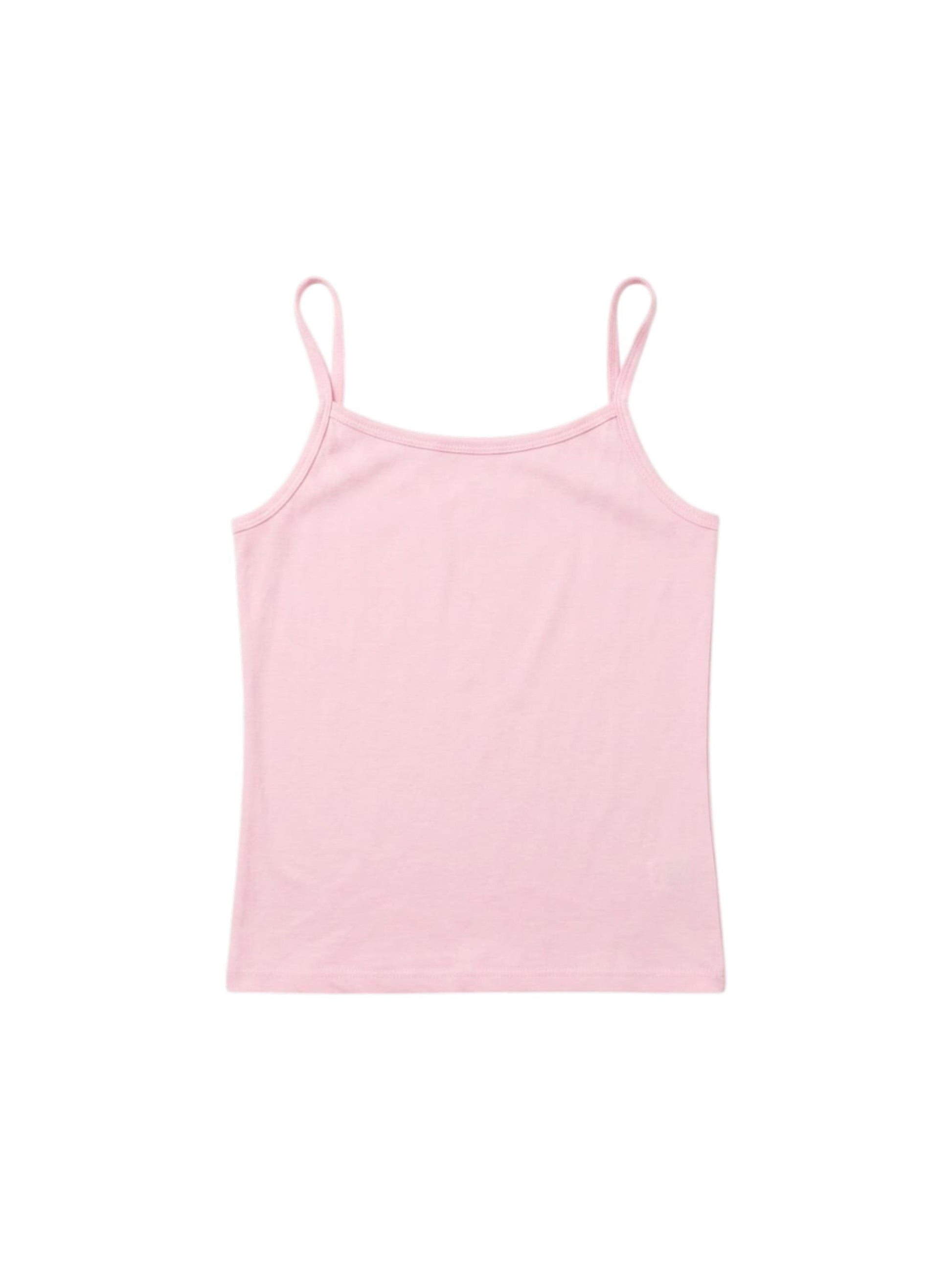 Kids Girl's Plain Underwear Tank Top,Pink
