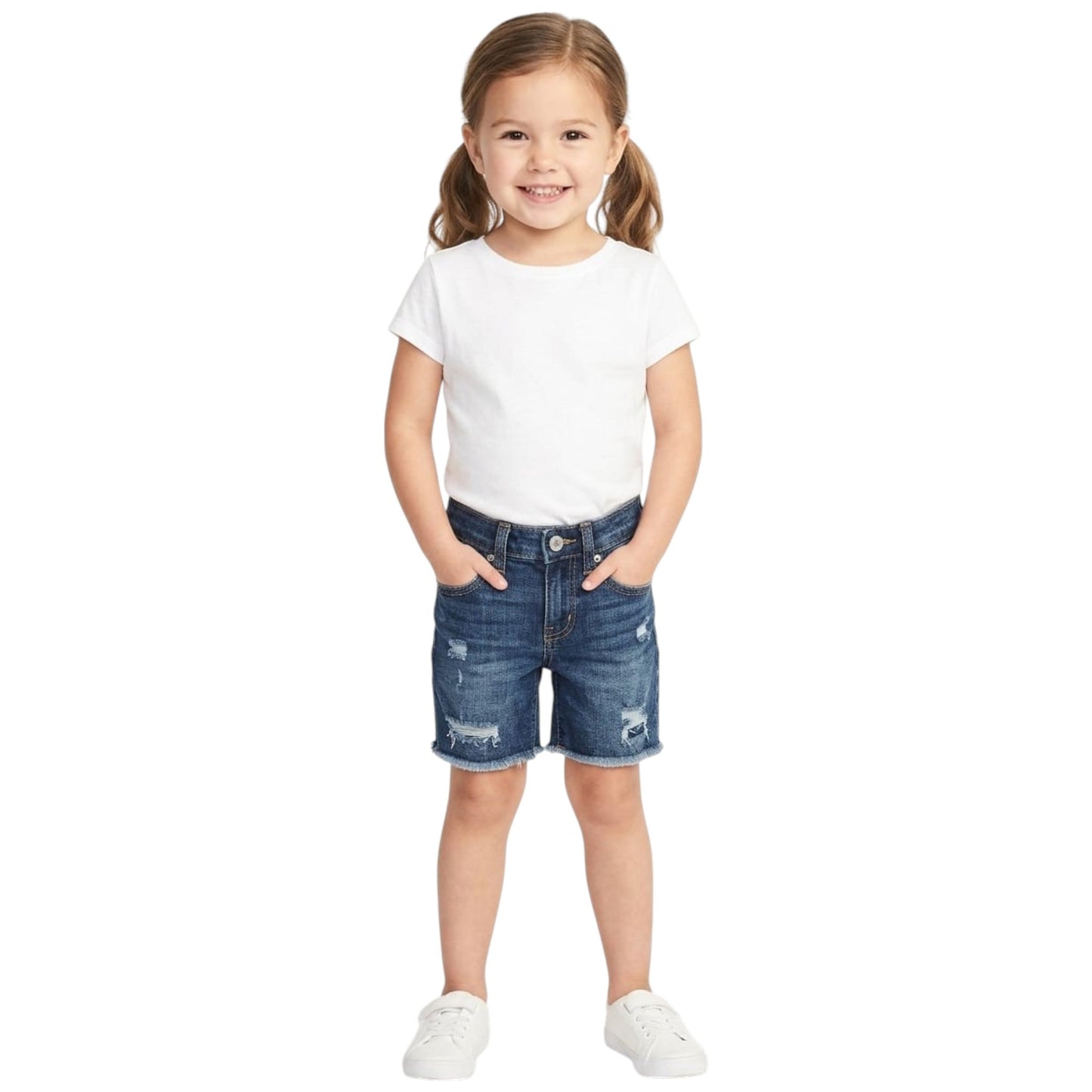 Kids Girl's Ripped Jeans Short,Blue