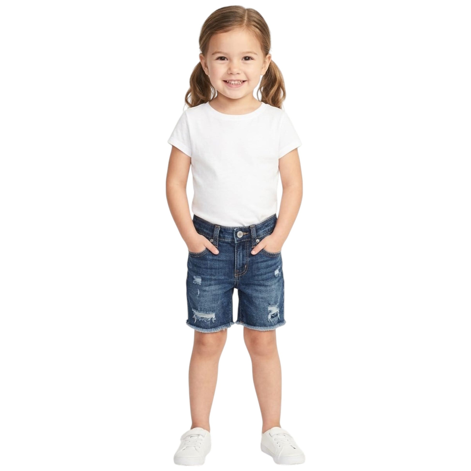Kids Girl's Ripped Jeans Short,Blue