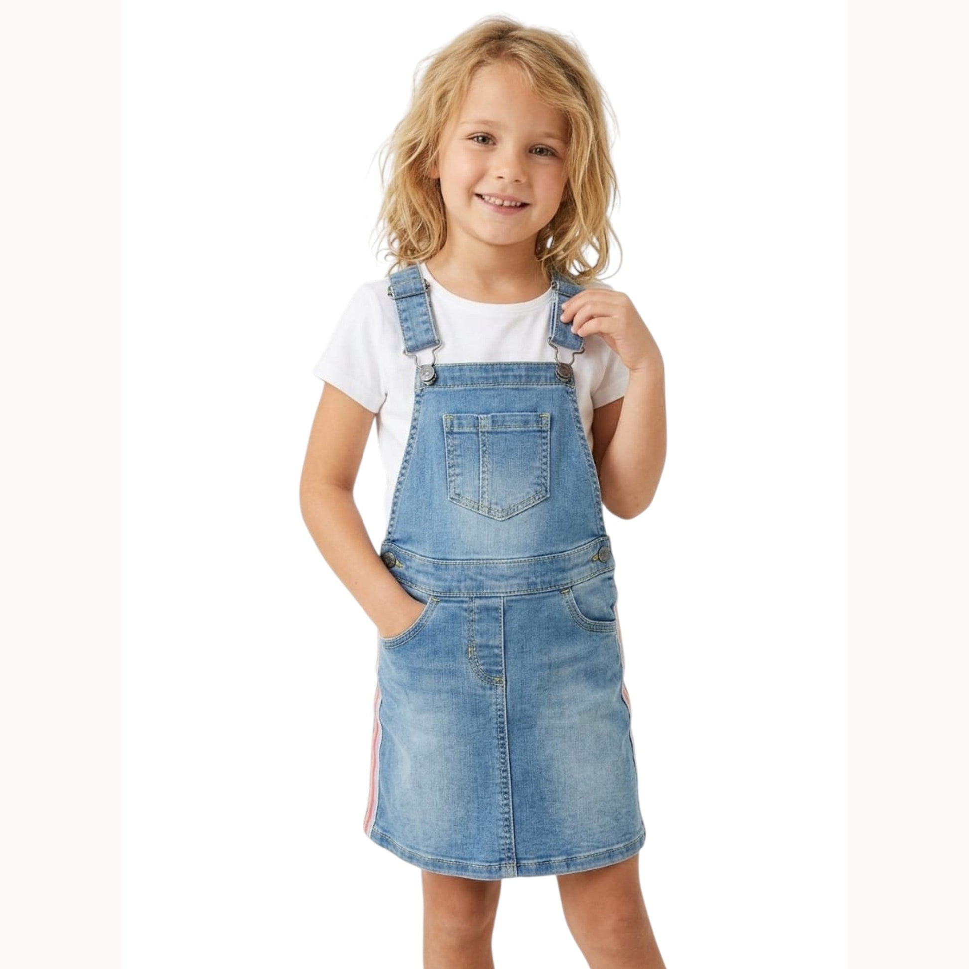 Kids Girl's Plain Jeans Dress,Blue