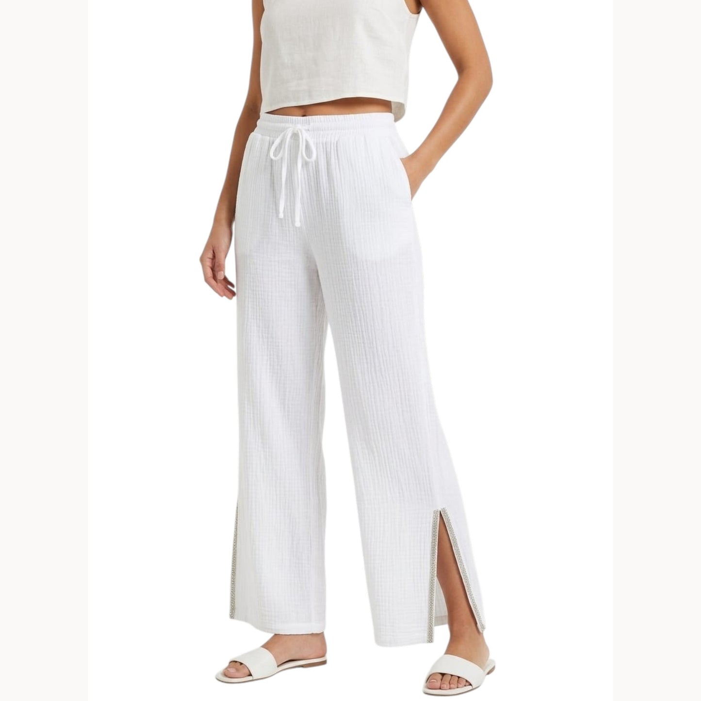 Women's Plain Pant,White
