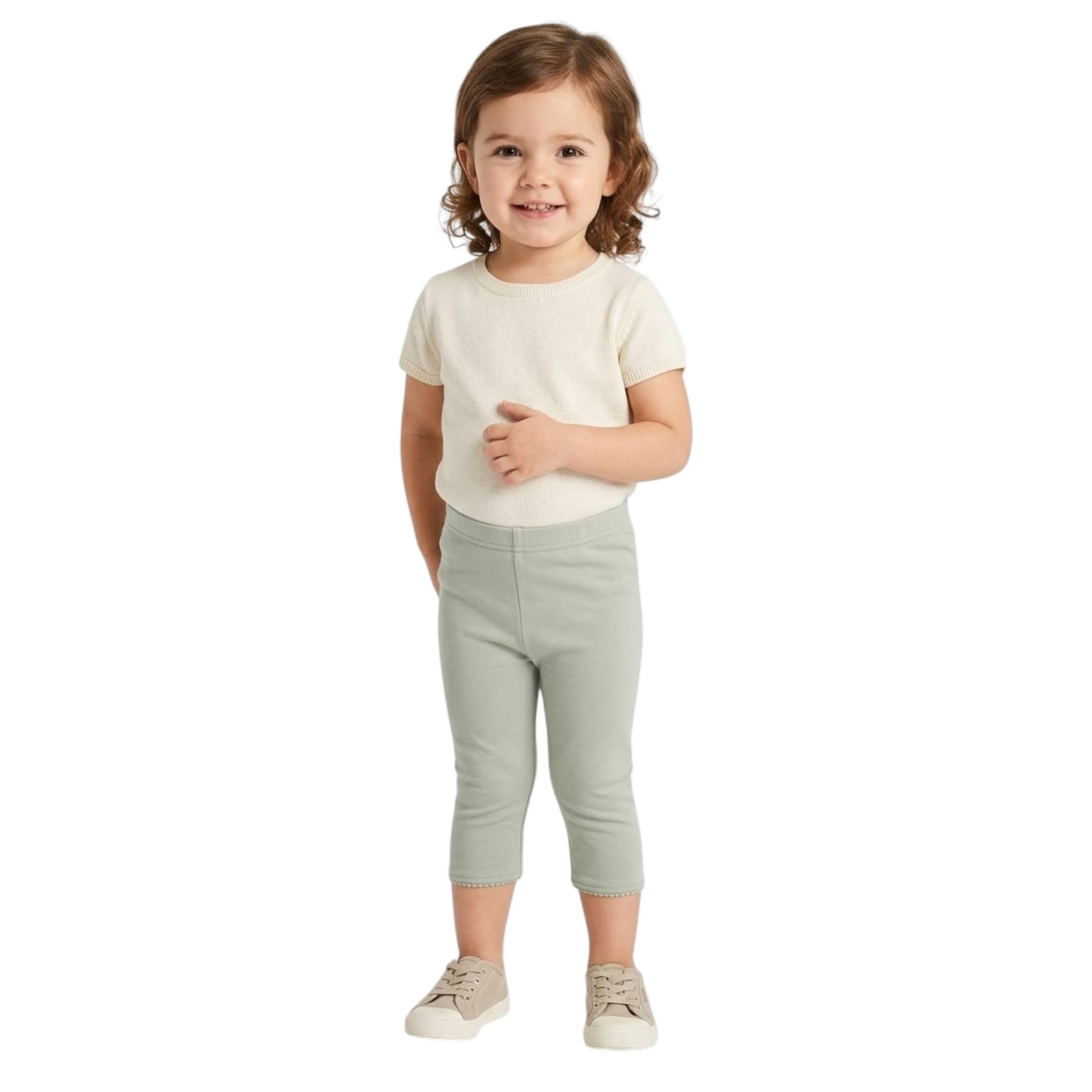 Kids Girl's Plain Leggin,Dusty Olive