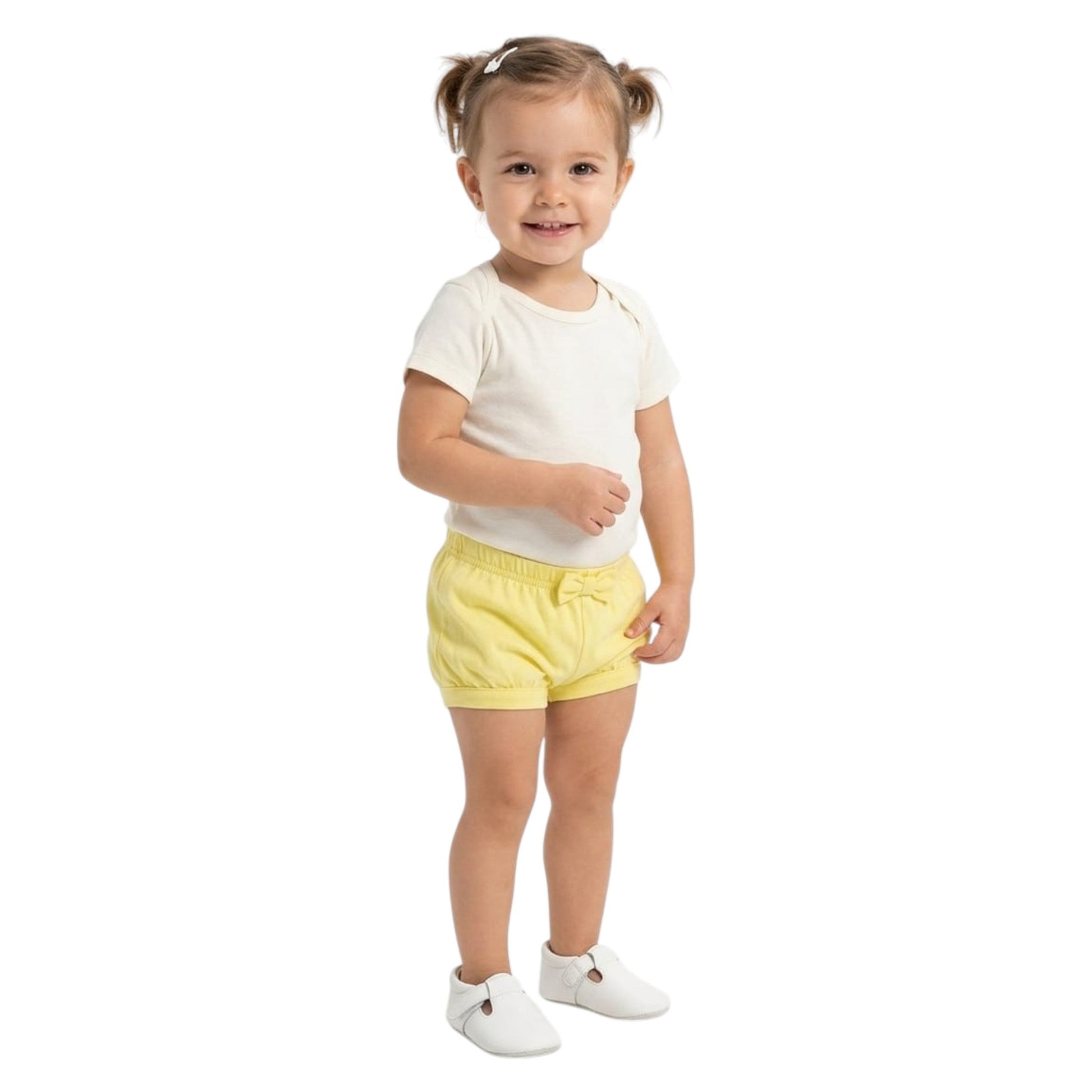Kids Girl's Plain Short,Lime Yellow