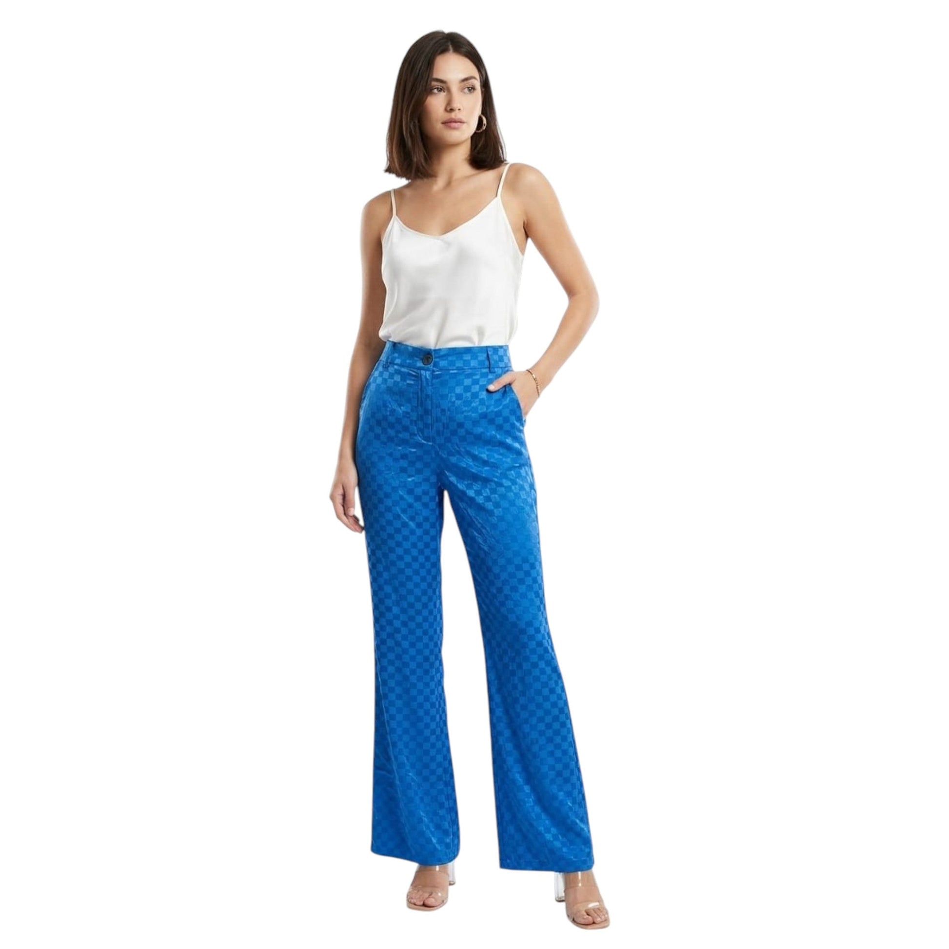 Women's Plaid Pant,Indigo