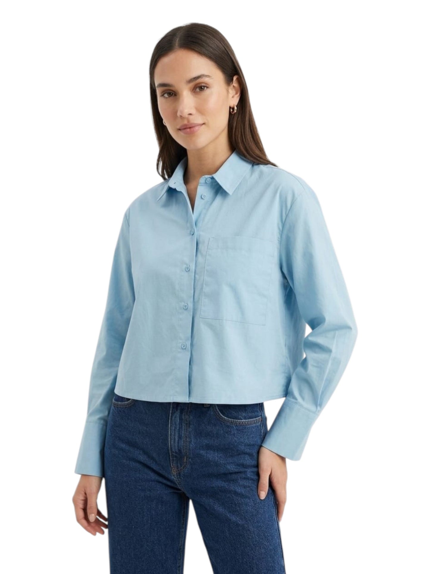 Women's Plain Chemise,Blue