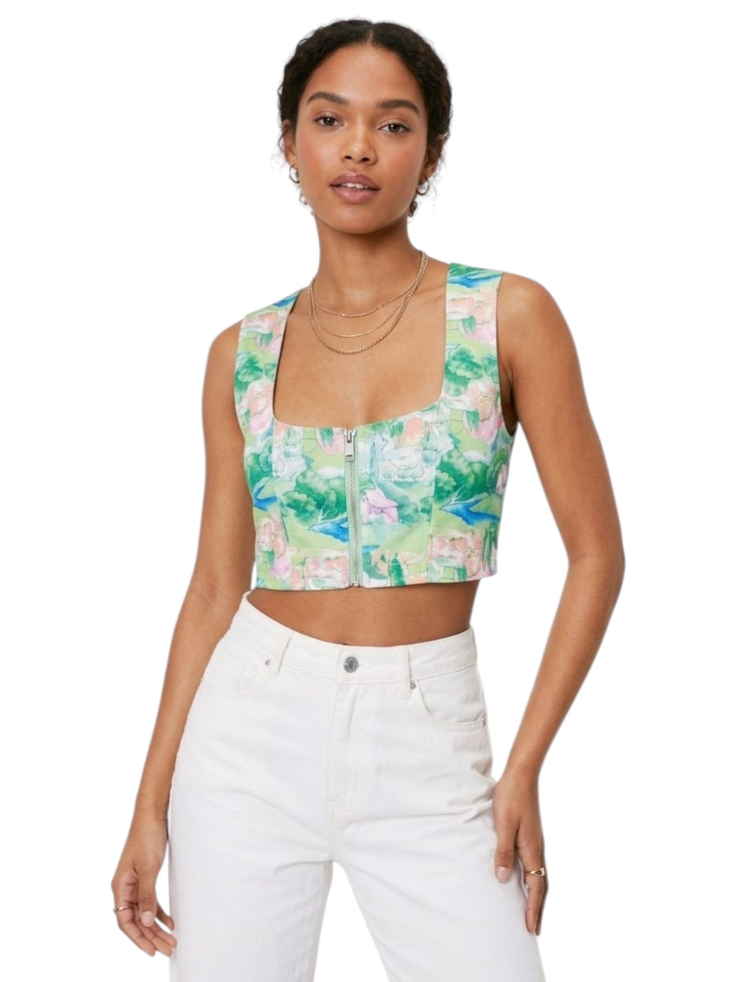 Women's Printed Top,Green