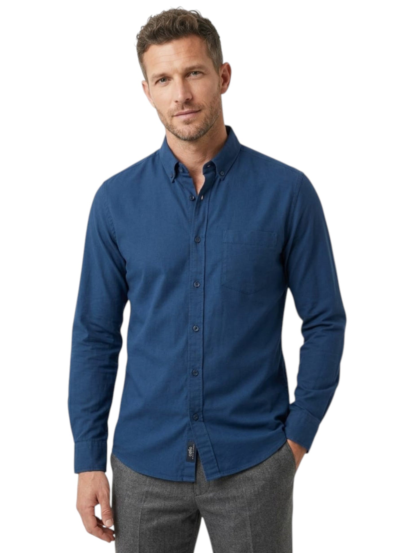 Men's Plain Dress Shirt,Navy