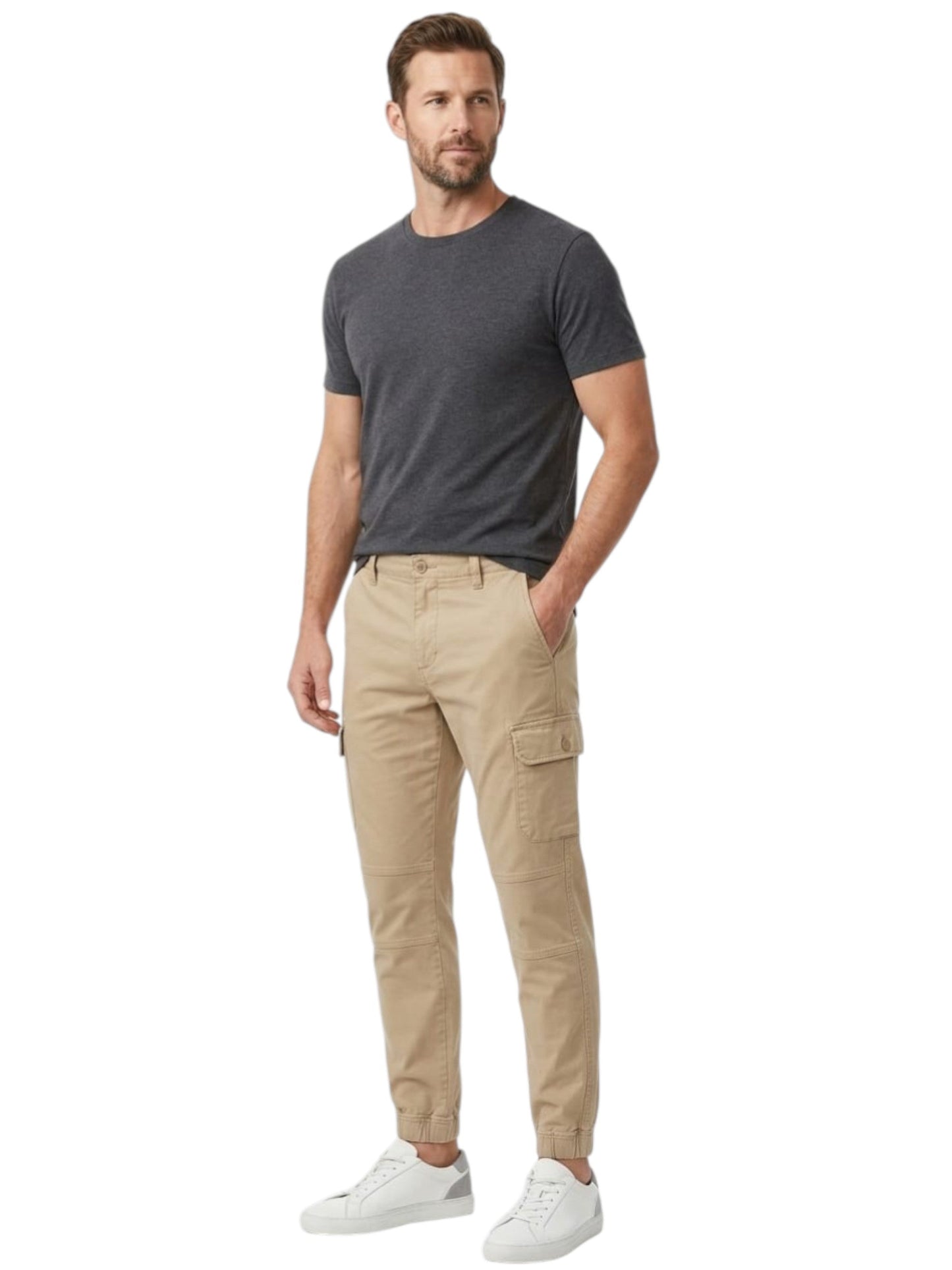 Men's Plain Pant,Beige