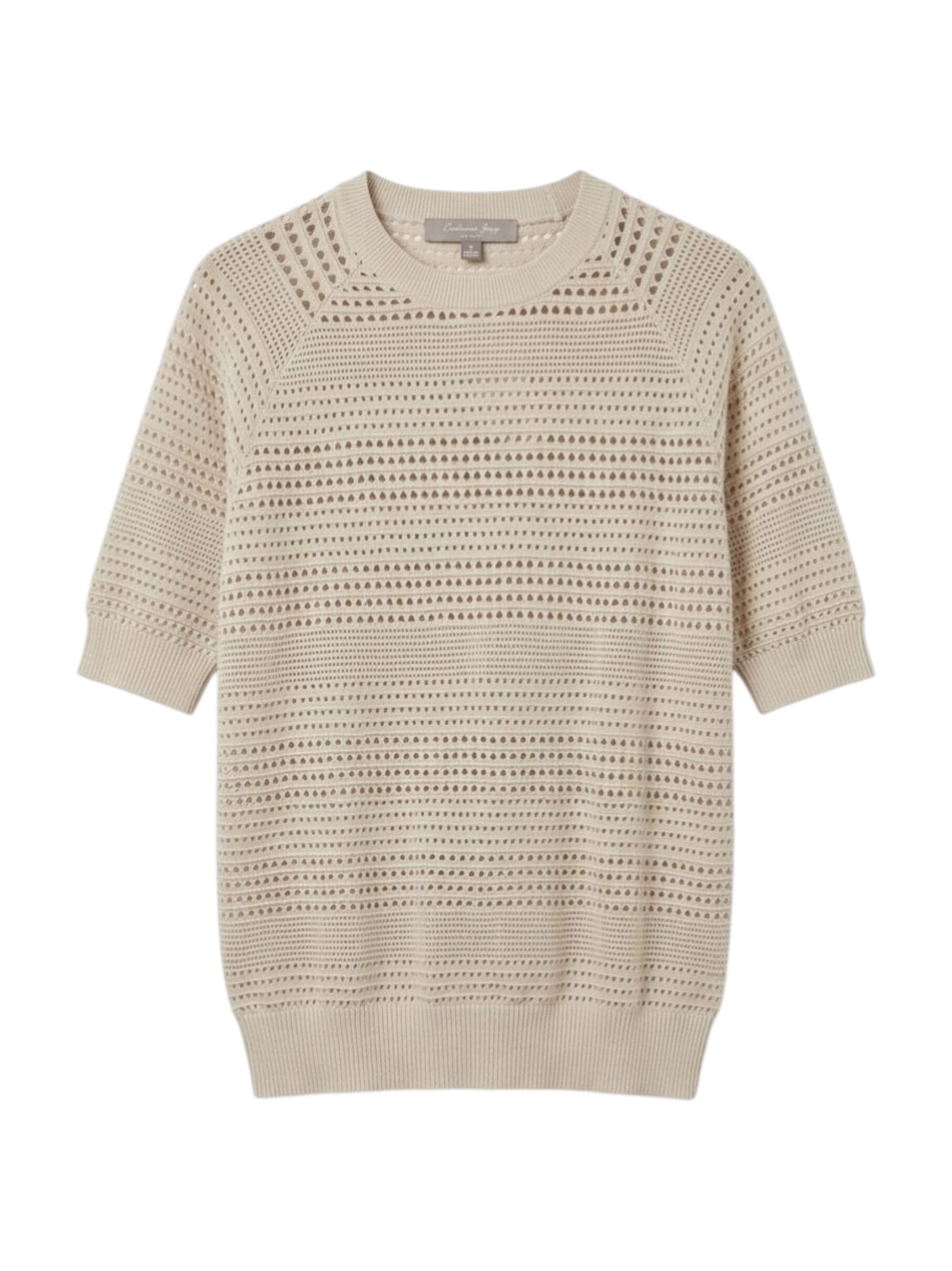 Women's Open Knitted Top,Light Beige