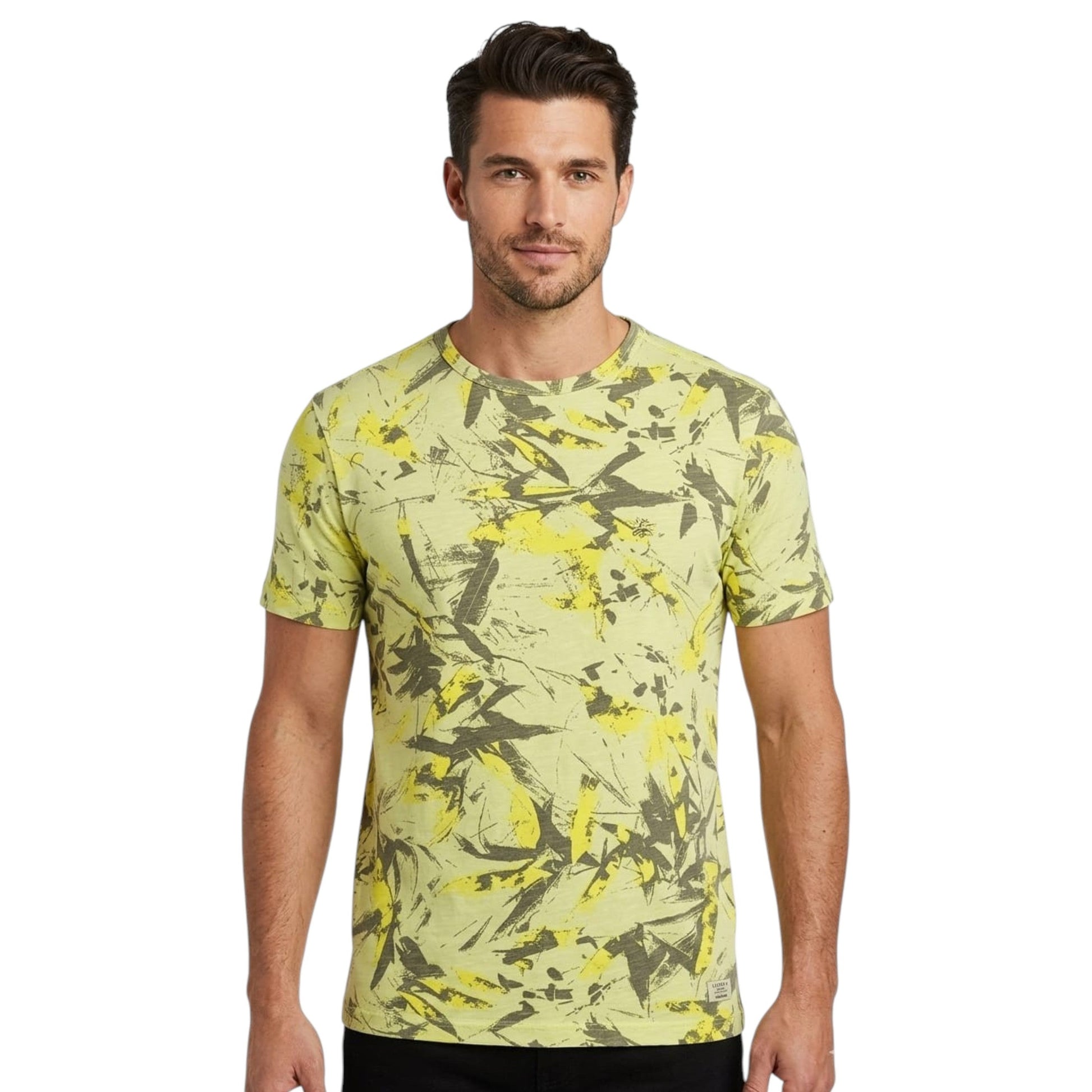 Men's Printed Top,Lime Yellow