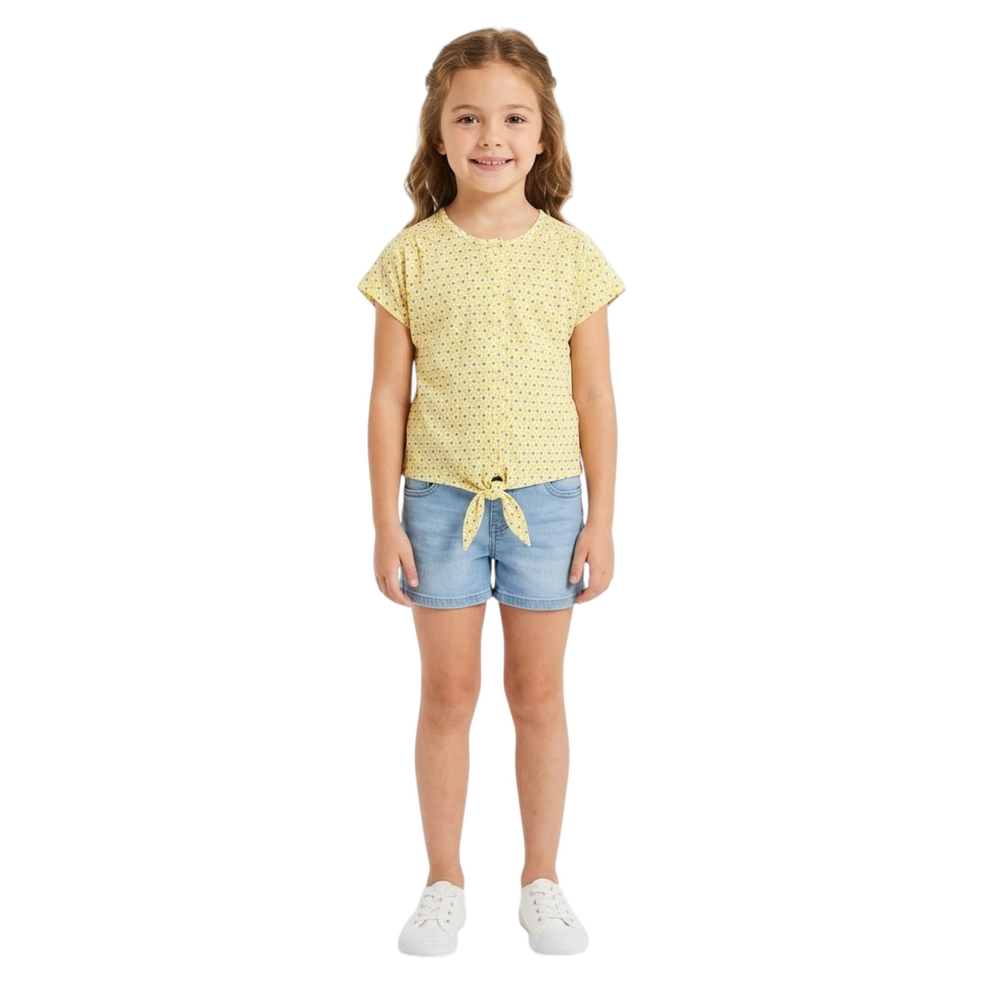 Kids Girl's Printed Chemise,Yellow