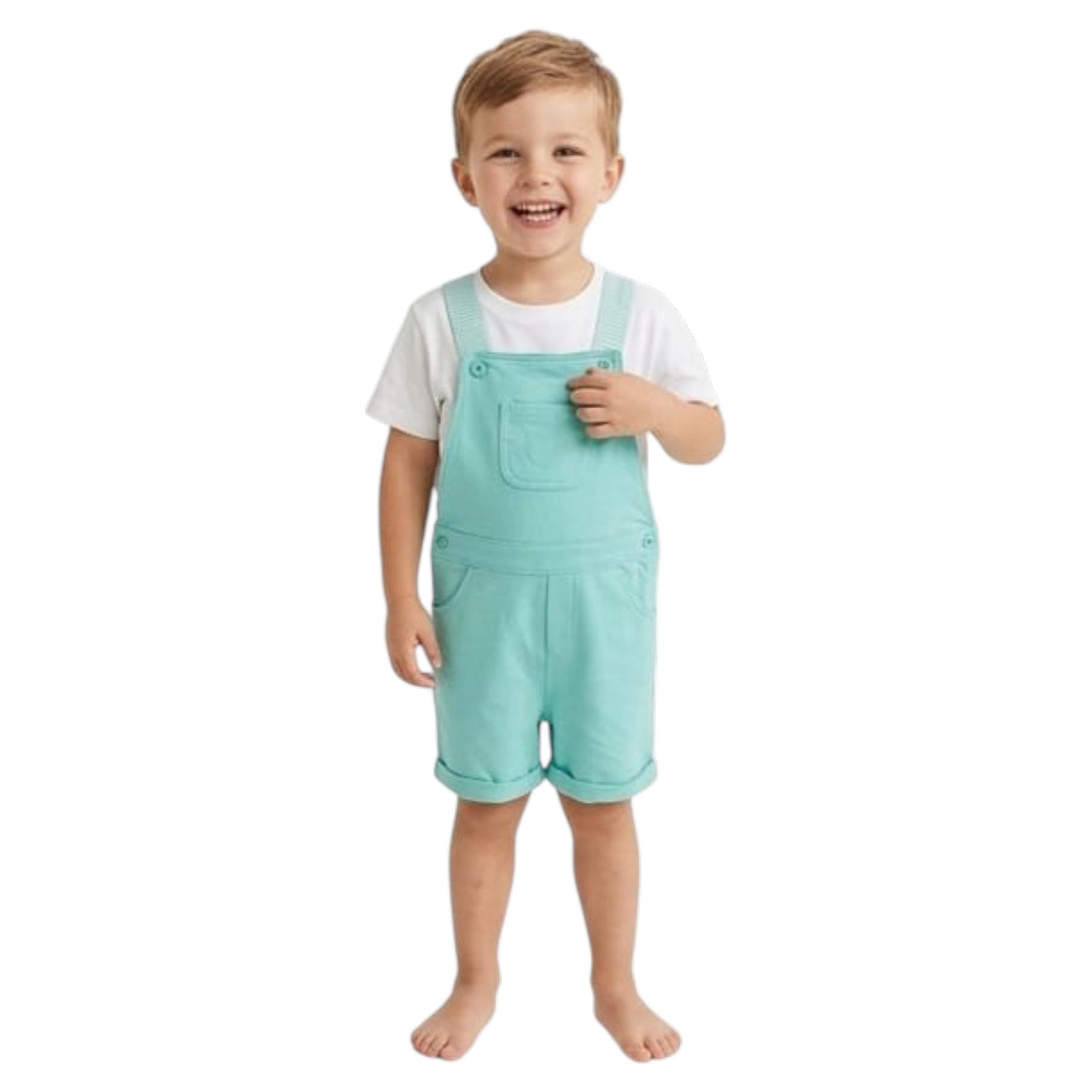 Kids Boy's Plain Jumpsuit,Light Blue