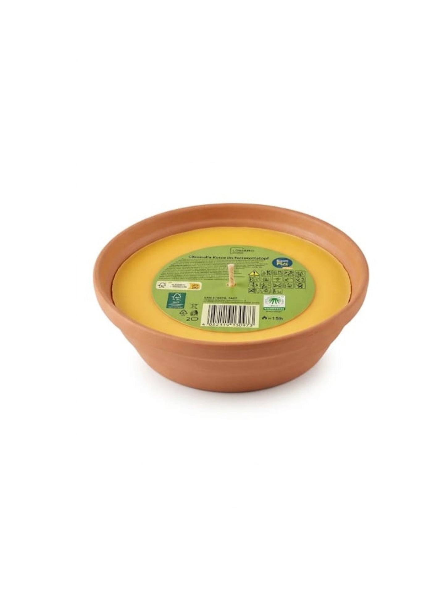 Terracotta Plate With Citronella Candle