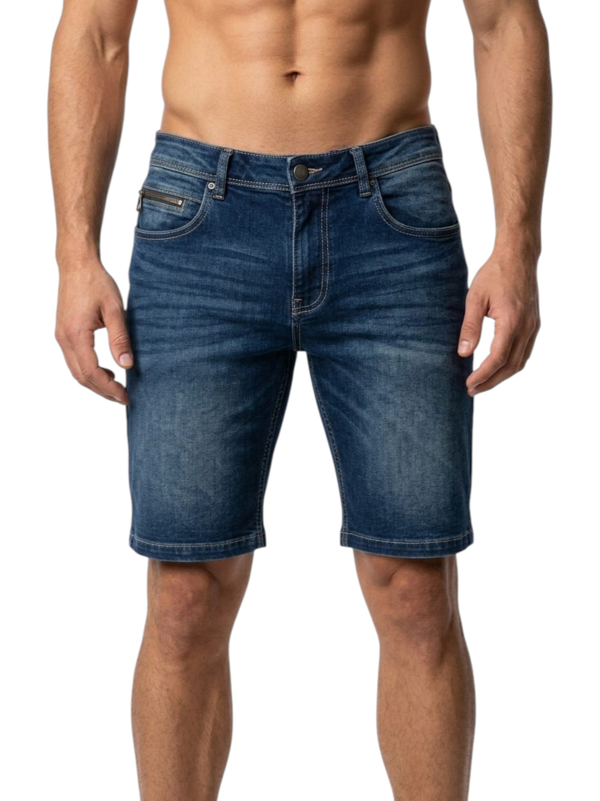 Men's Plain Jeans Short,Navy