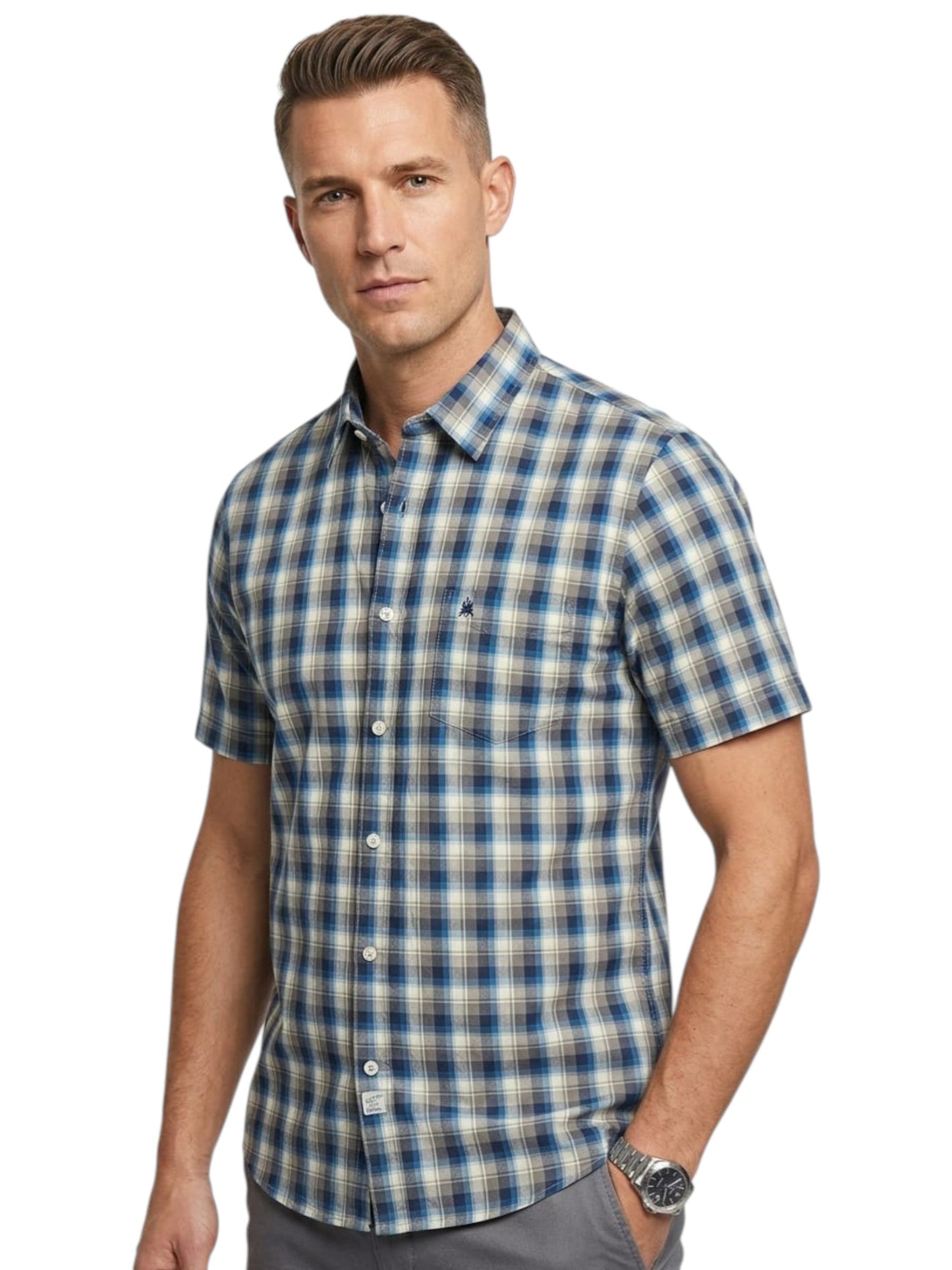 Men's Plaid Dress Shirt,Multi